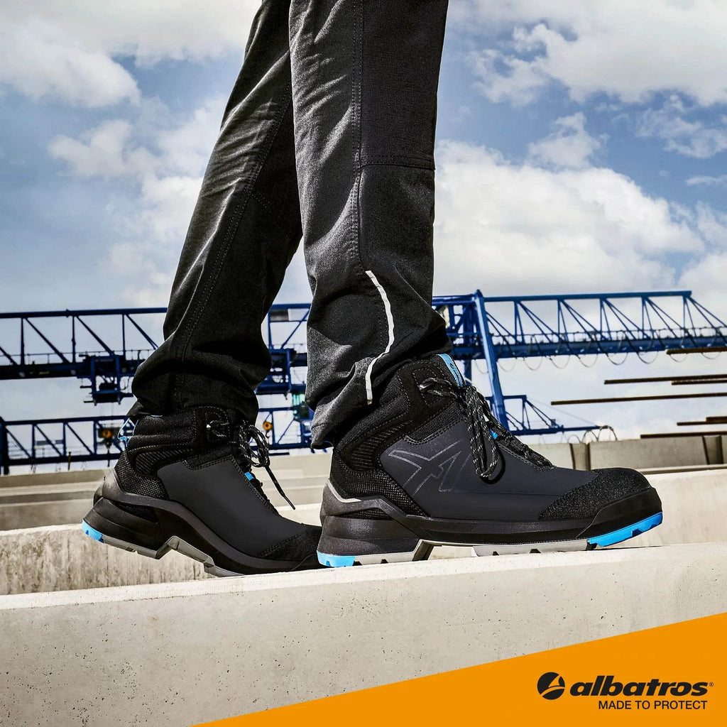 Albatros Taraval Mid Fibreglass Toe Safety Boots Black/Blue
