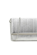 Silver Pleated Clutch Bag