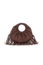 Brown Faux Suede Fringe Handbag