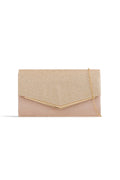 Aftershock London Nude Blush Glitter Envelope Clutch Bag front view