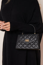 Black Small Top Handle Chain Bag