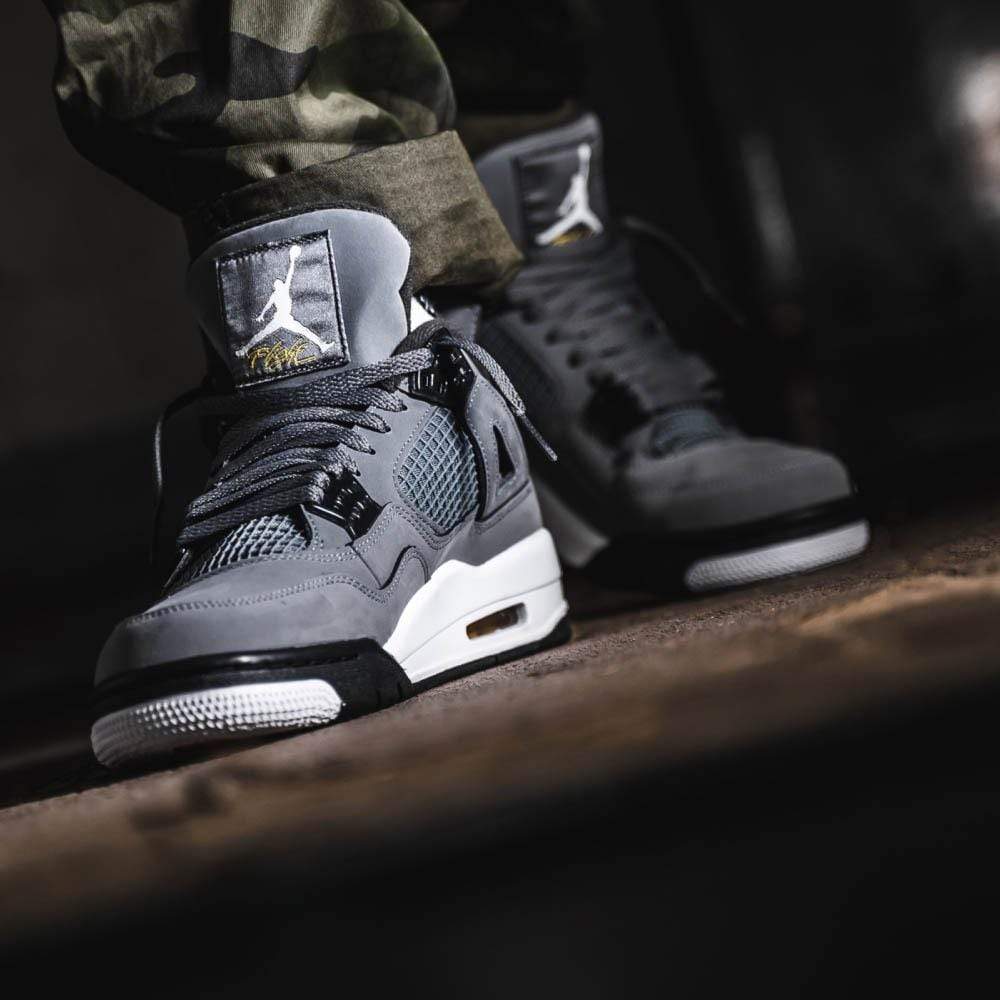 Air Jordan 4 Retro Cool Grey 2019 trainers close-up detail view