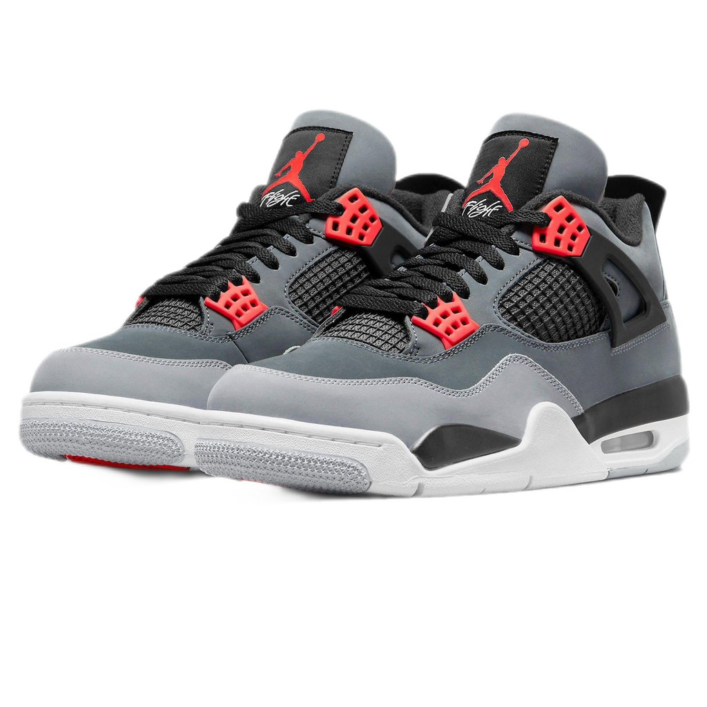 Air Jordan 4 Retro Infrared trainers top view showing laces