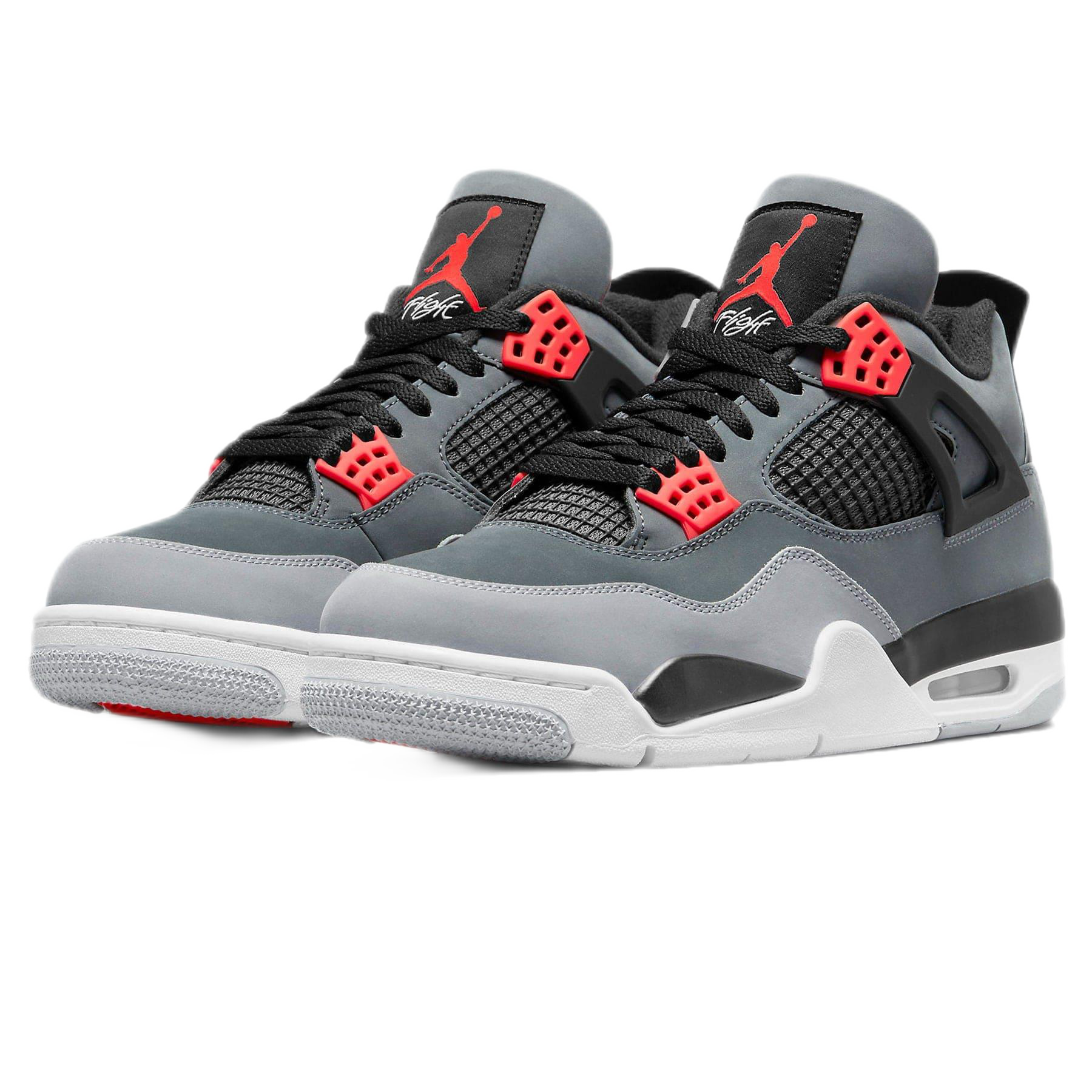 Air Jordan 4 Retro Infrared trainers top view showing laces