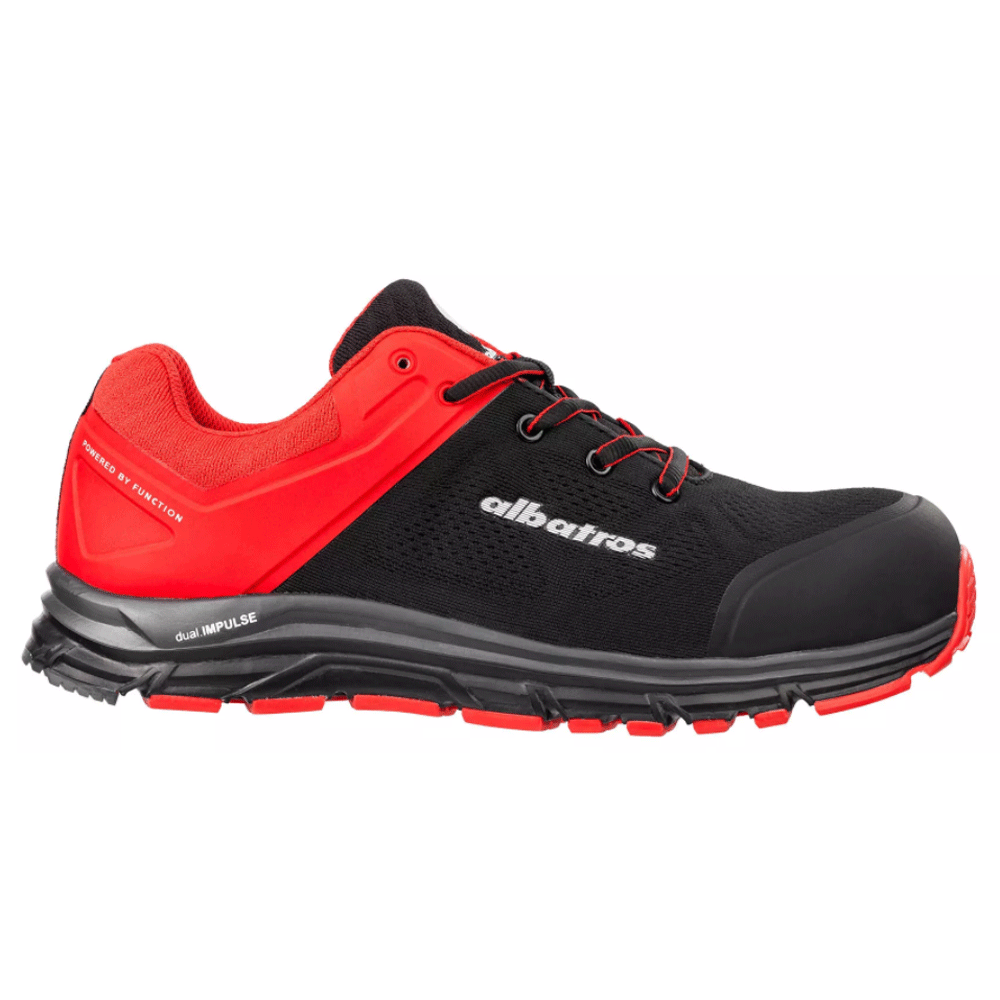 Albatros Lift Impulse Low S1P ESD HRO SRA Safety Work Safety Trainers Shoe Black / Red / Blue / Black