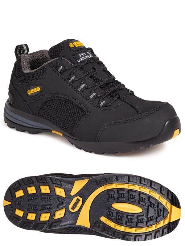 Apache AP318SM Mesh Black Safety Work Shoe Safety Trainers Steel Toe Cap
