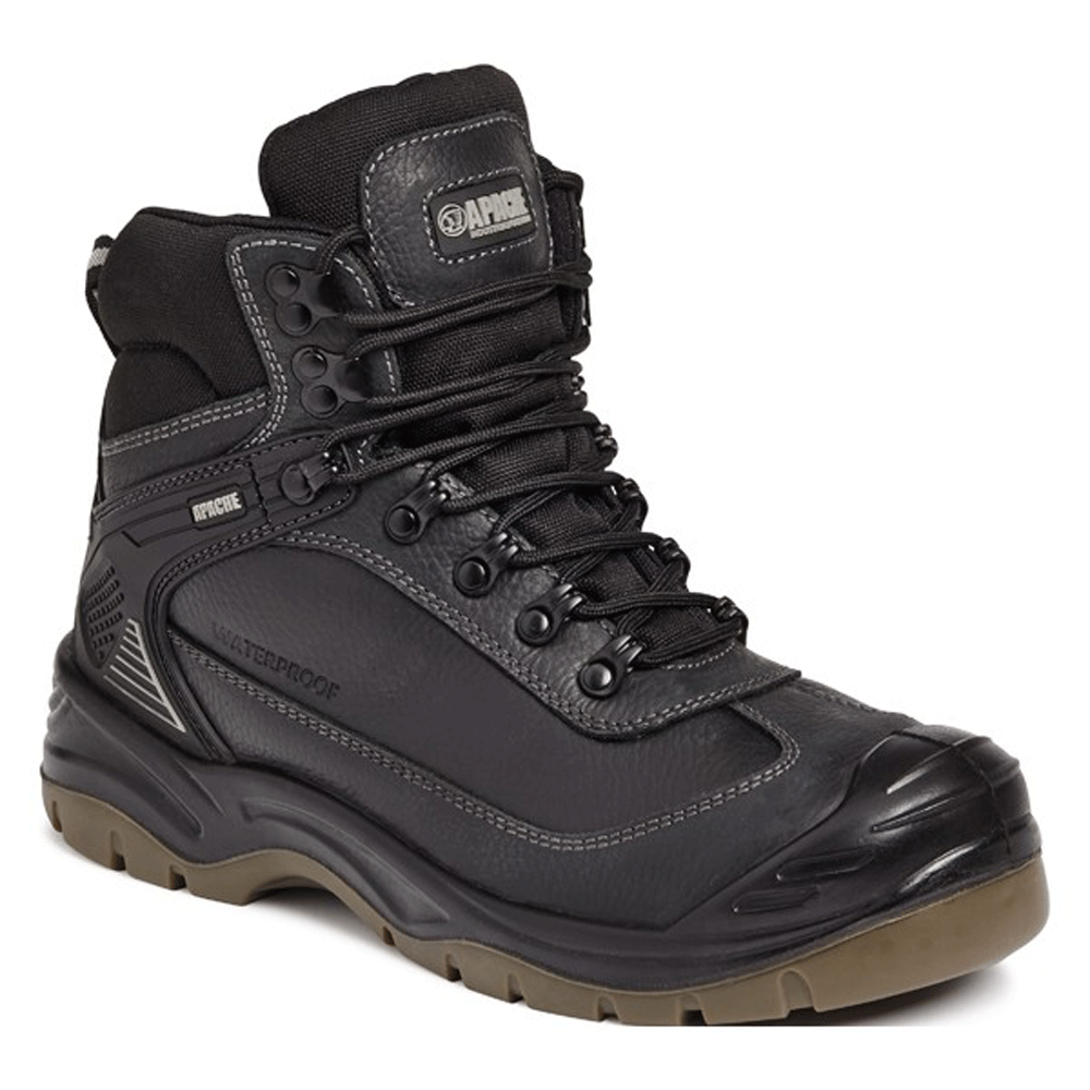 Apache Ranger Waterproof Leather Safety Hiker Work Boot Black / Brown