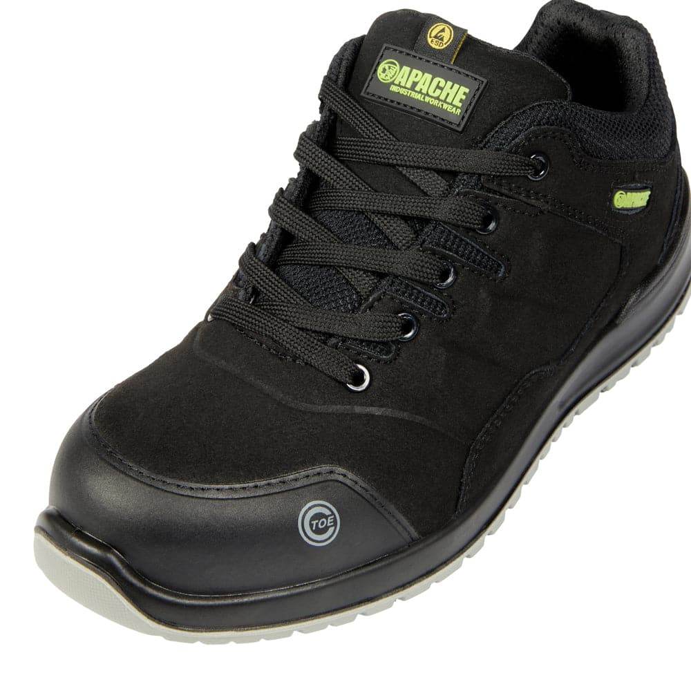 Apache Brampton S3 ESD Non-Metallic Lightweight Safety Work Safety Trainers Black