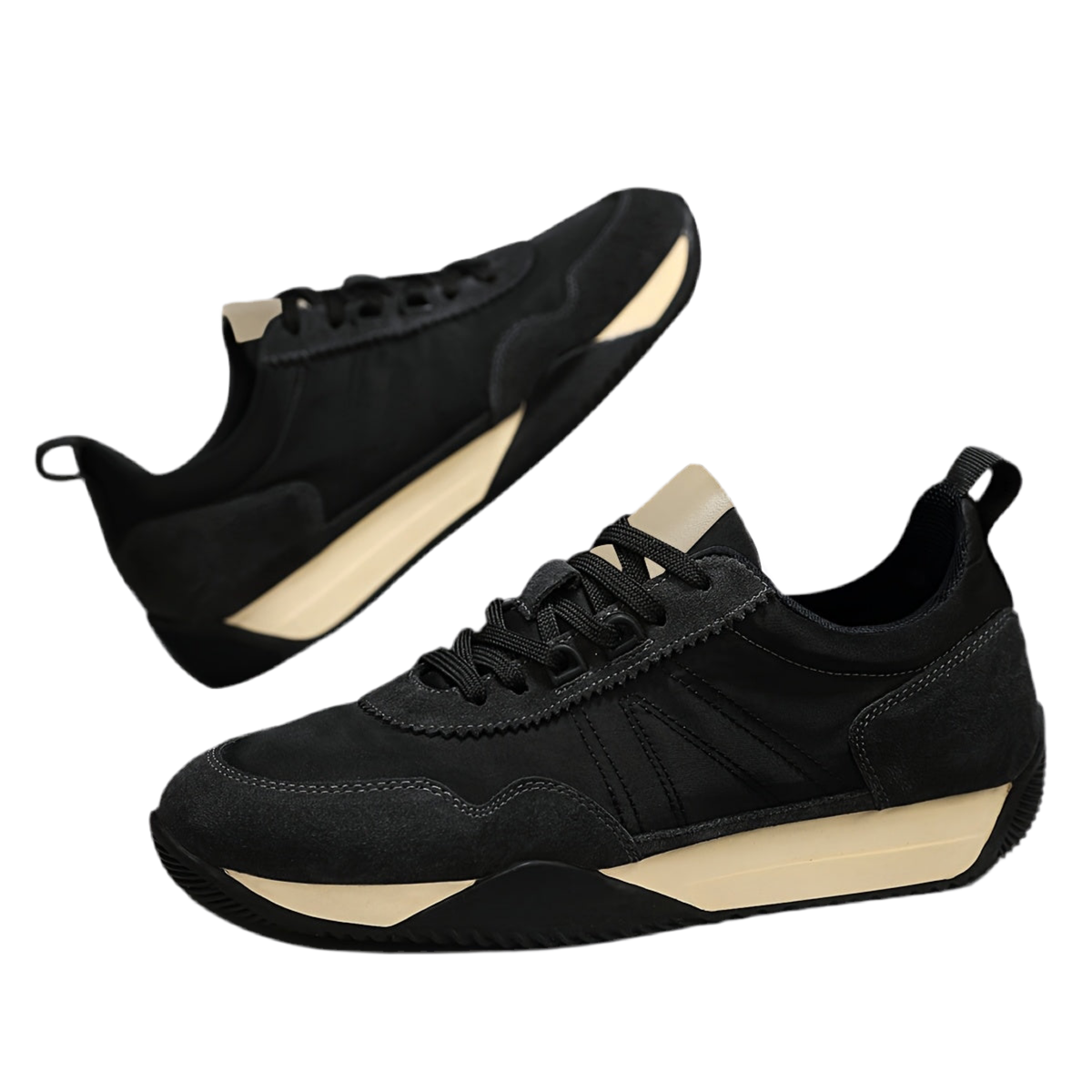 Mens Breathable Low Top Lace Up Round Toe Trainers