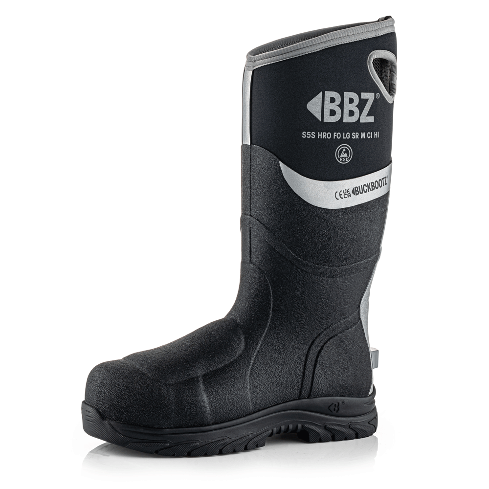 Buckler BBZ9000 Neoprene Safety Wellington Boots Black / Grey / Orange