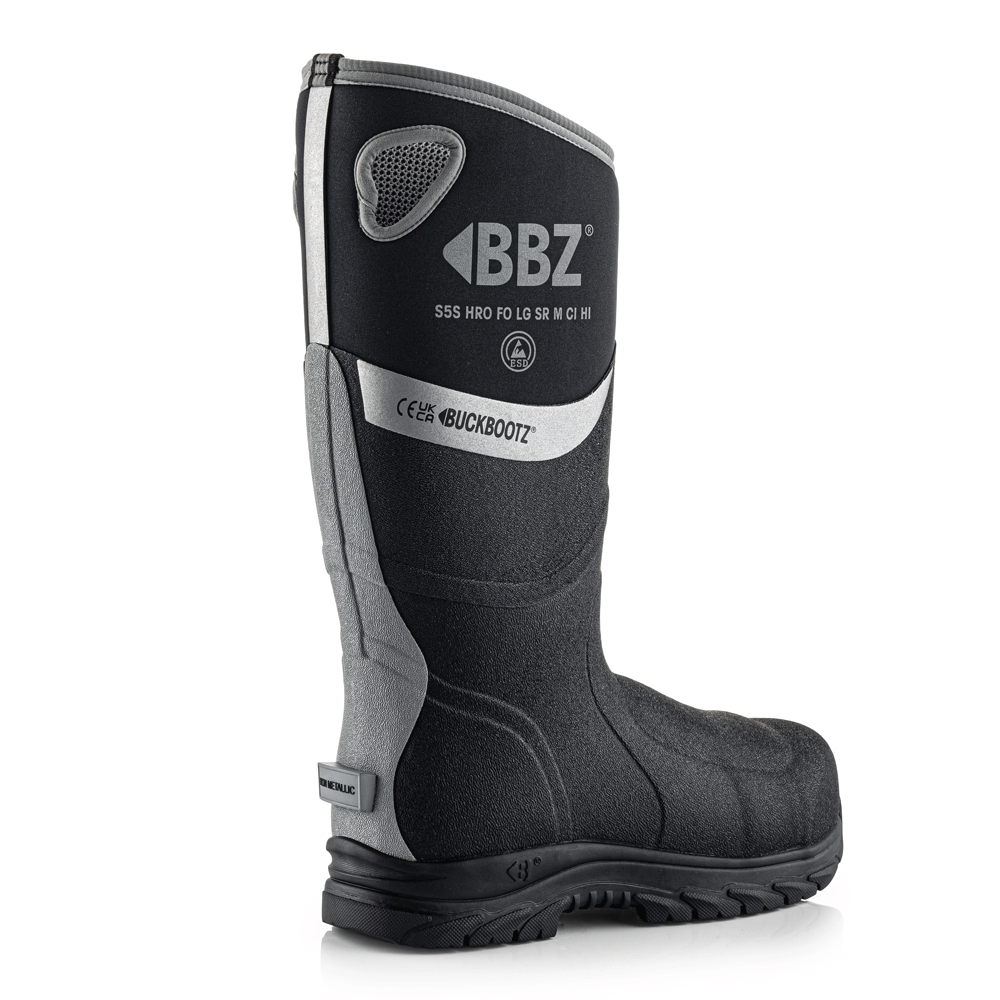 Buckler BBZ9000 Neoprene Safety Wellington Boots Black / Grey / Orange