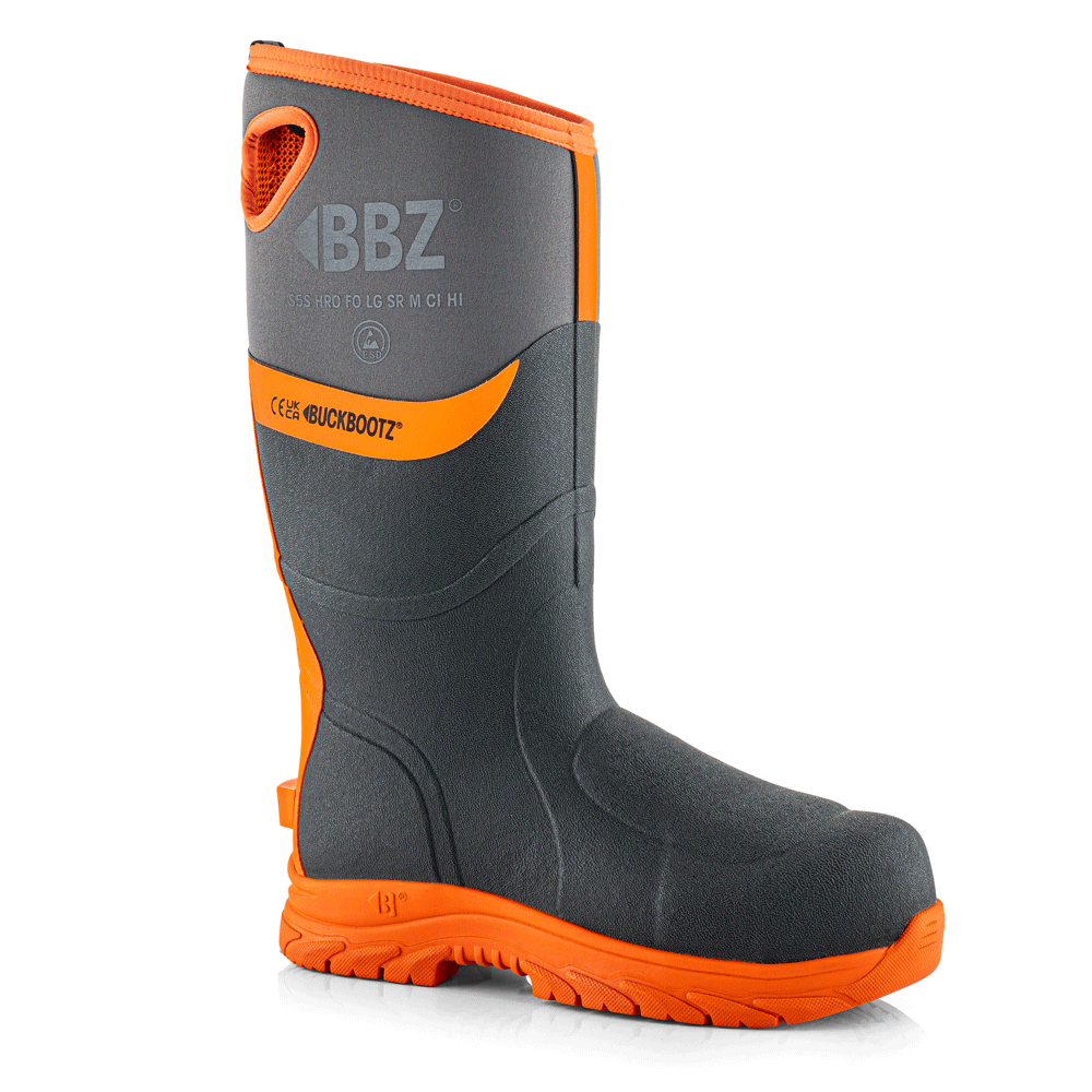 Buckler BBZ9000 Neoprene Safety Wellington Boots Black / Grey / Orange