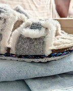 Nuoceans Fluff Grey White Vegan Sandals
