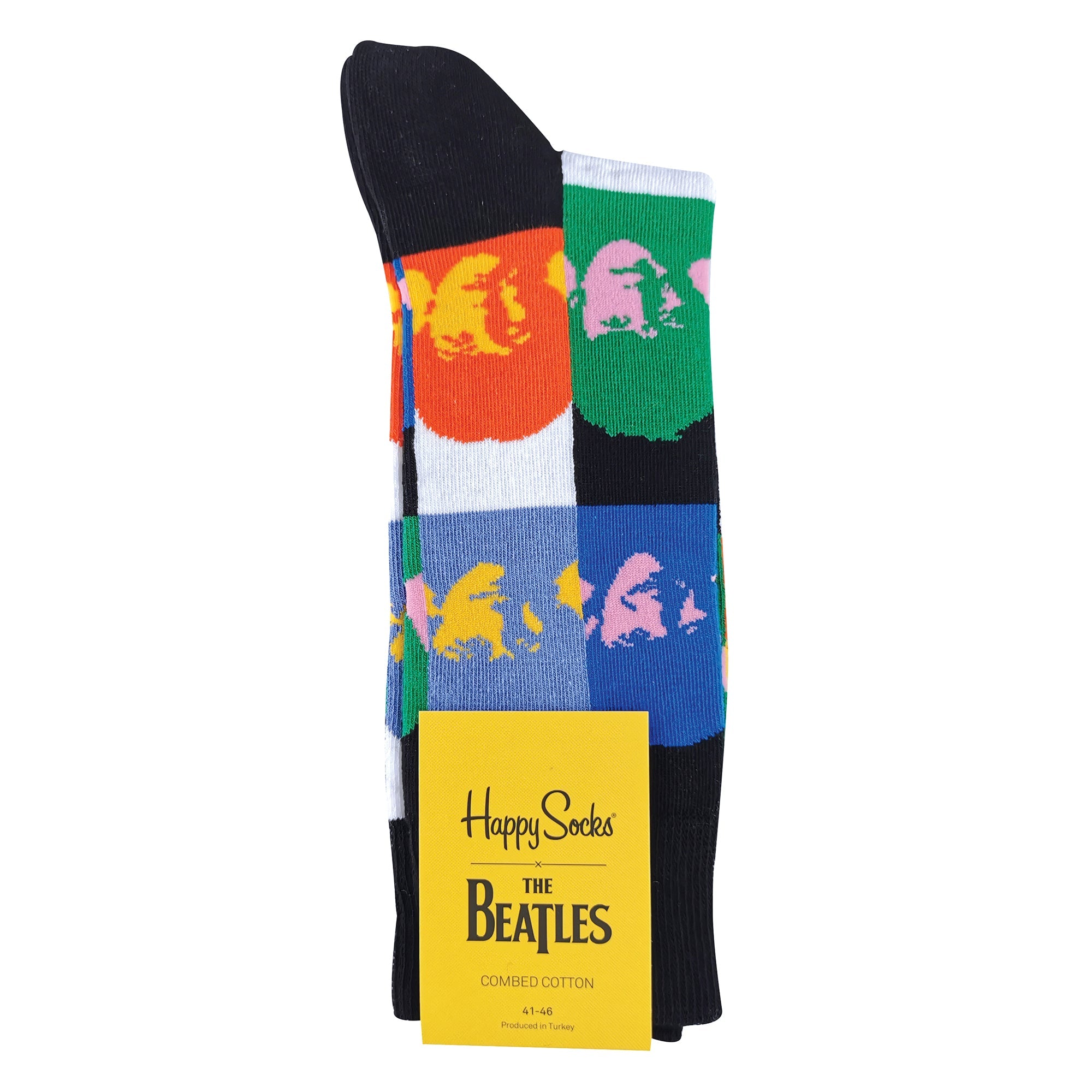 Happy Socks 1 Pack Mens Official Licensed The Beatles Novelty Socks