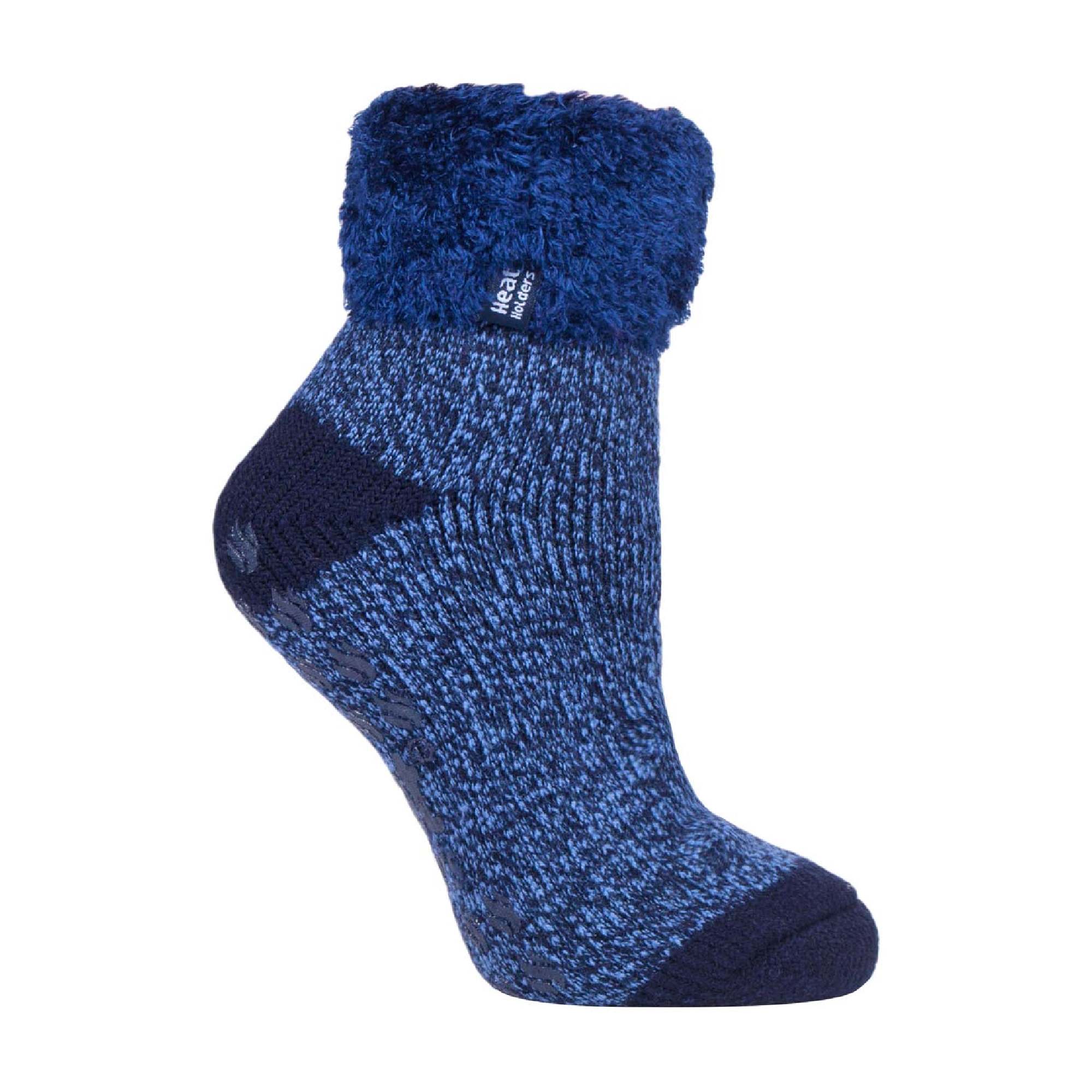 Sock Snob Womens Non Slip Thermal Low Cut Ankle Slipper Bed Socks with Grips