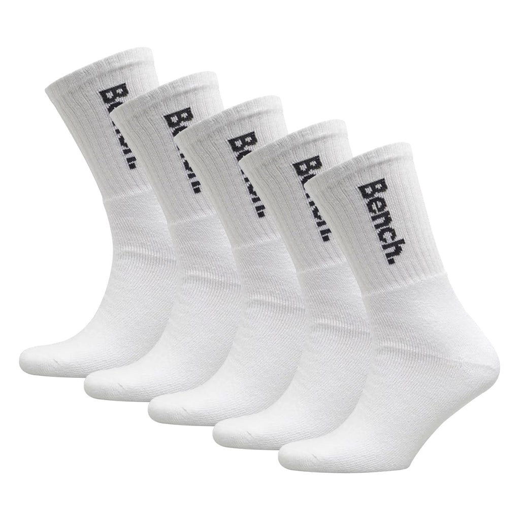 Bench 5 Pairs Mens Crew Cotton Socks - Sport Breathable Comfort Socks