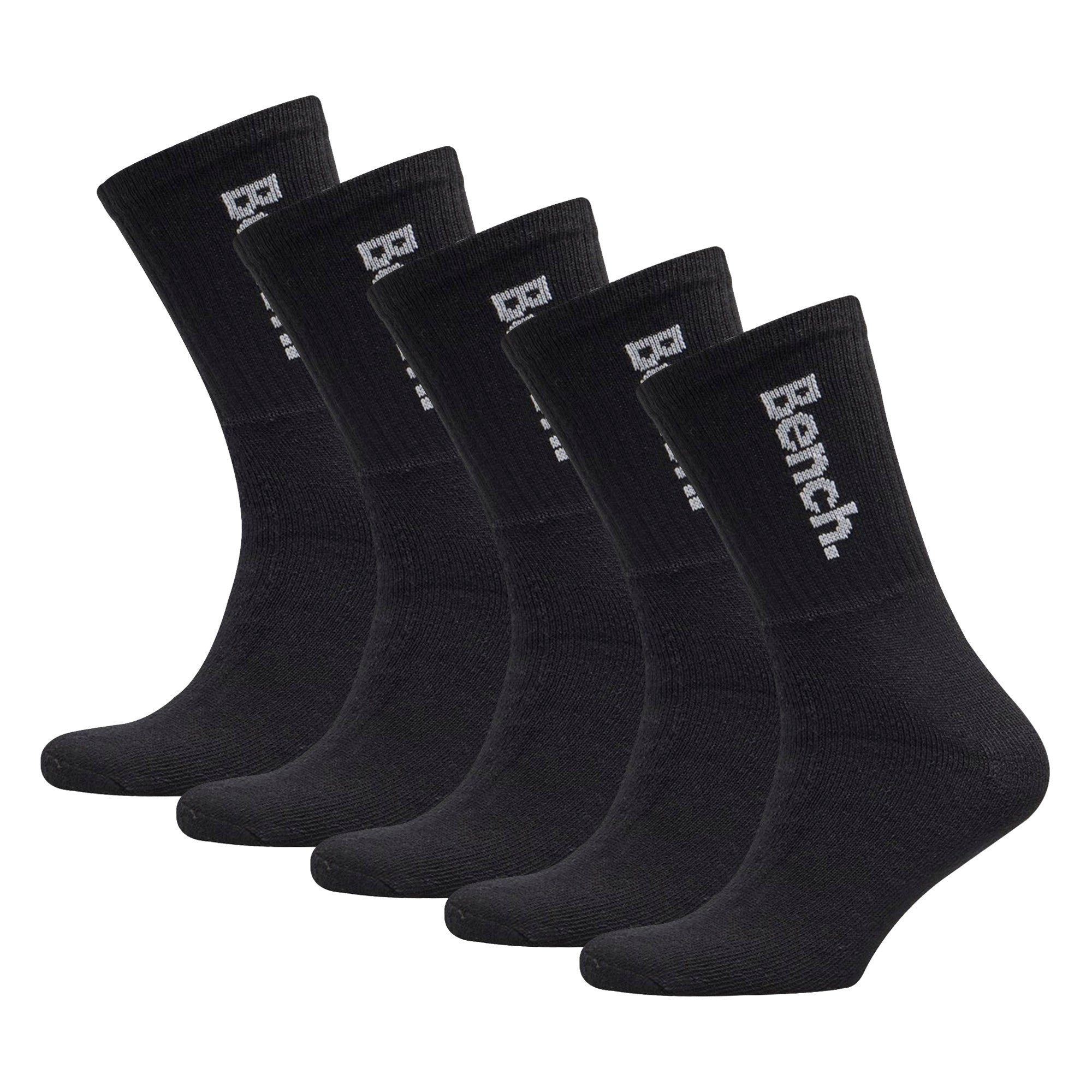 Bench 5 Pairs Mens Crew Cotton Socks - Sport Breathable Comfort Socks