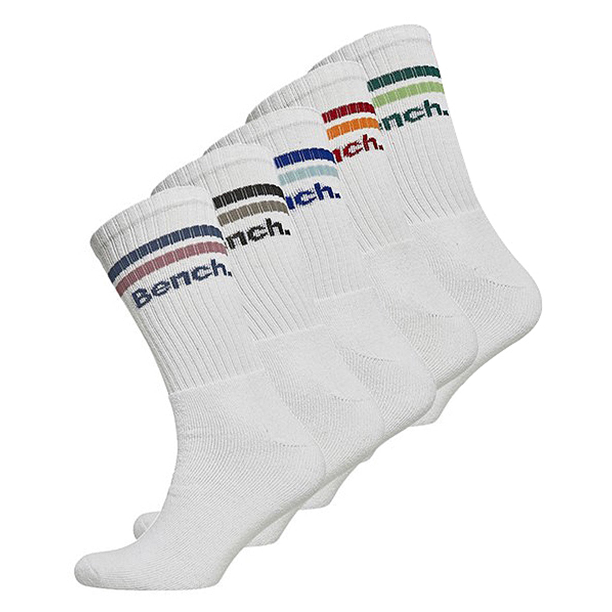 Bench 5 Pairs Mens Crew Cotton Socks - Breathable Sport Athletic Socks