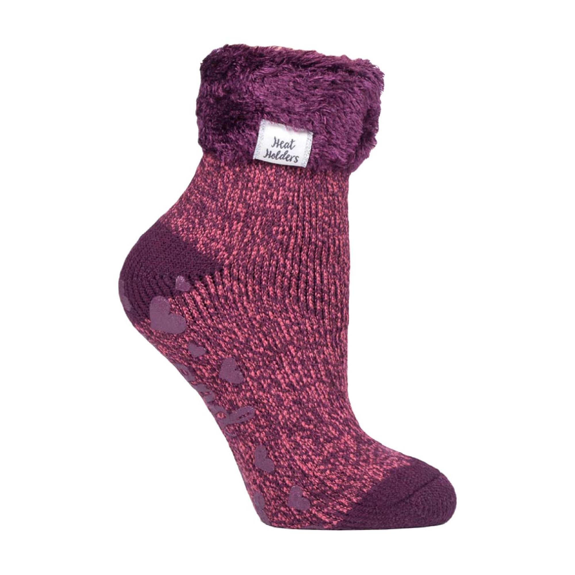 Sock Snob Womens Non Slip Thermal Low Cut Ankle Slipper Bed Socks with Grips