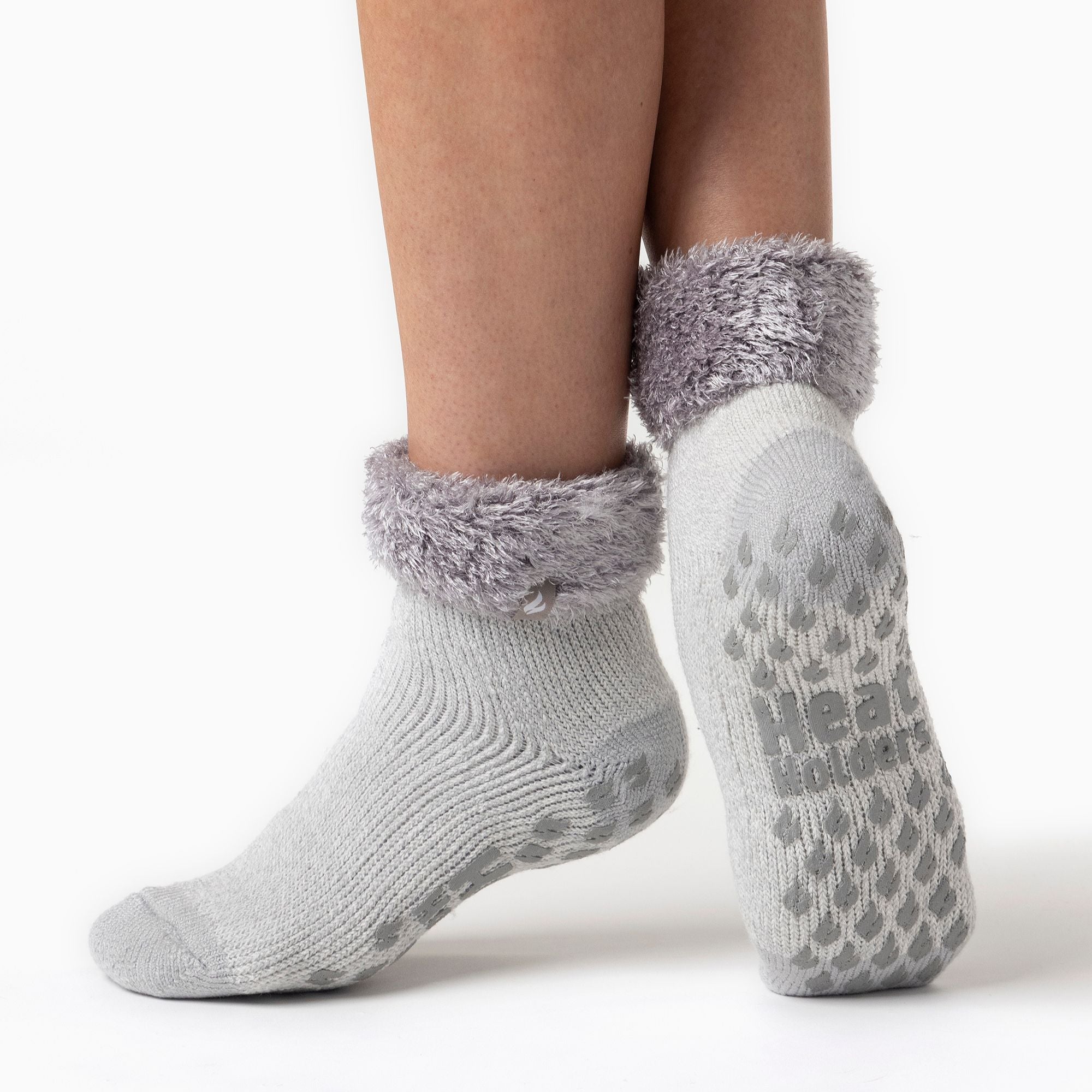 Sock Snob Womens Non Slip Thermal Low Cut Ankle Slipper Bed Socks with Grips