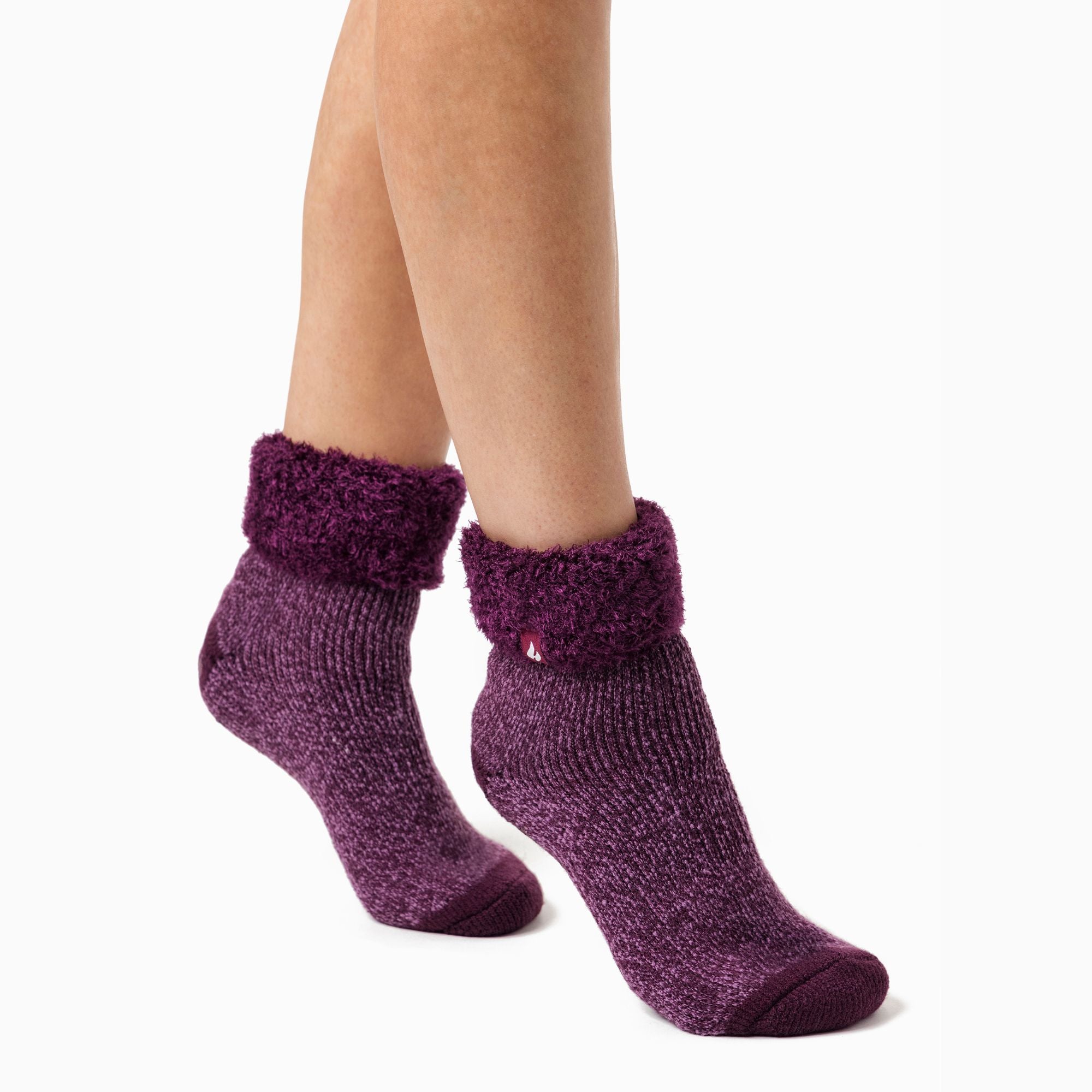 Sock Snob Womens Non Slip Thermal Low Cut Ankle Slipper Bed Socks with Grips