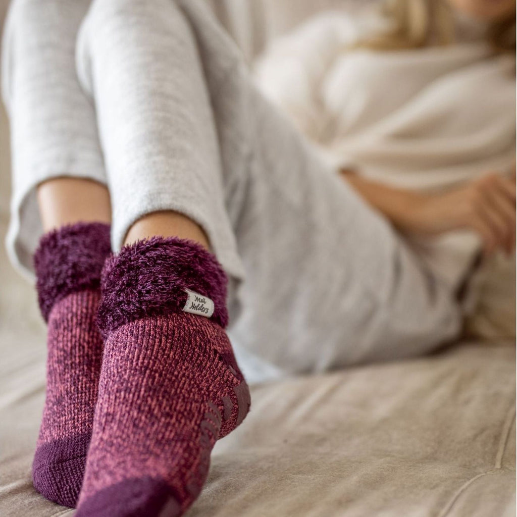 Heat Holders Womens Cuddly Fluffy Sliper Bed Socks with Feather Top