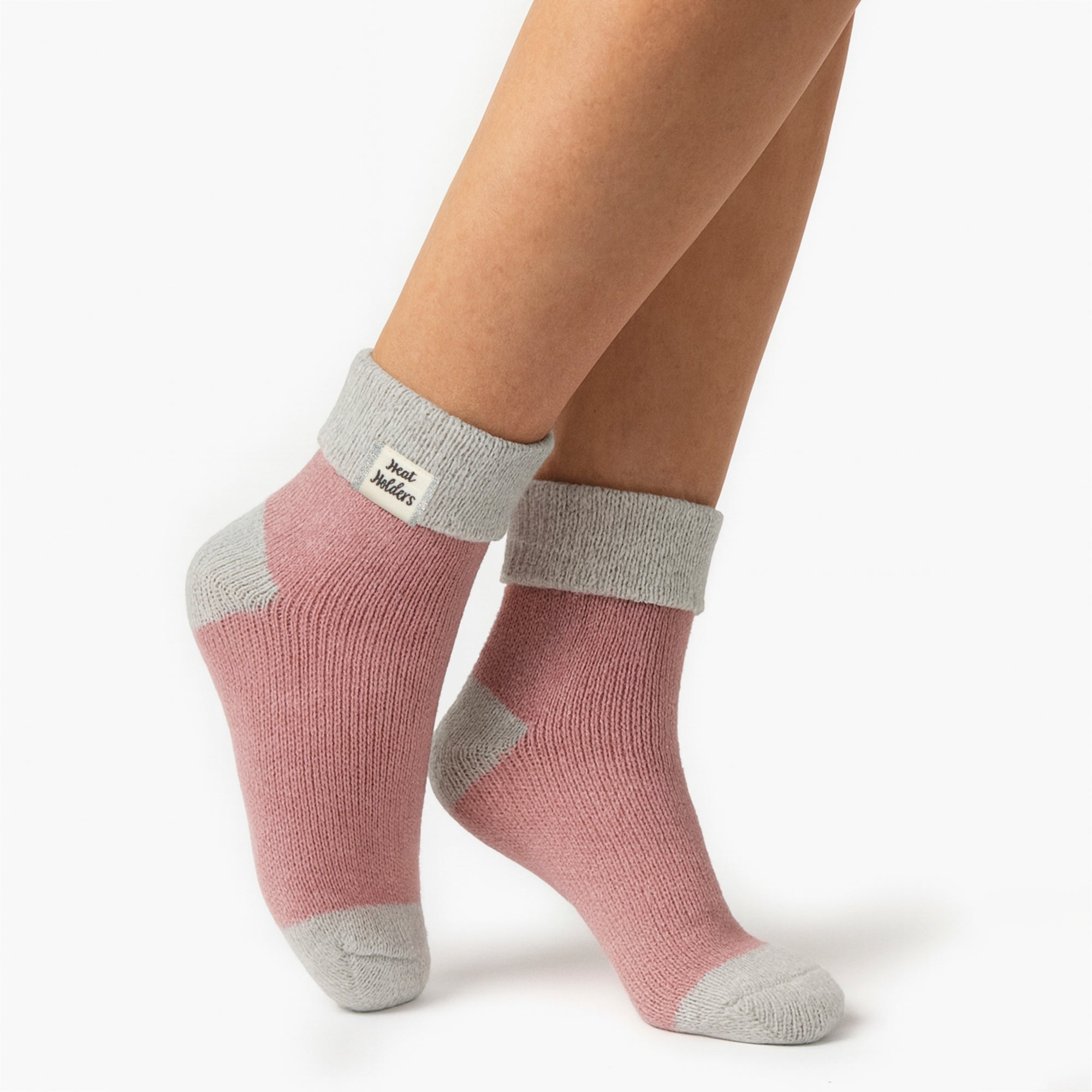 Heat Holders Womens Thermal Sleep Bed Socks with Rib Turn Over Cuff