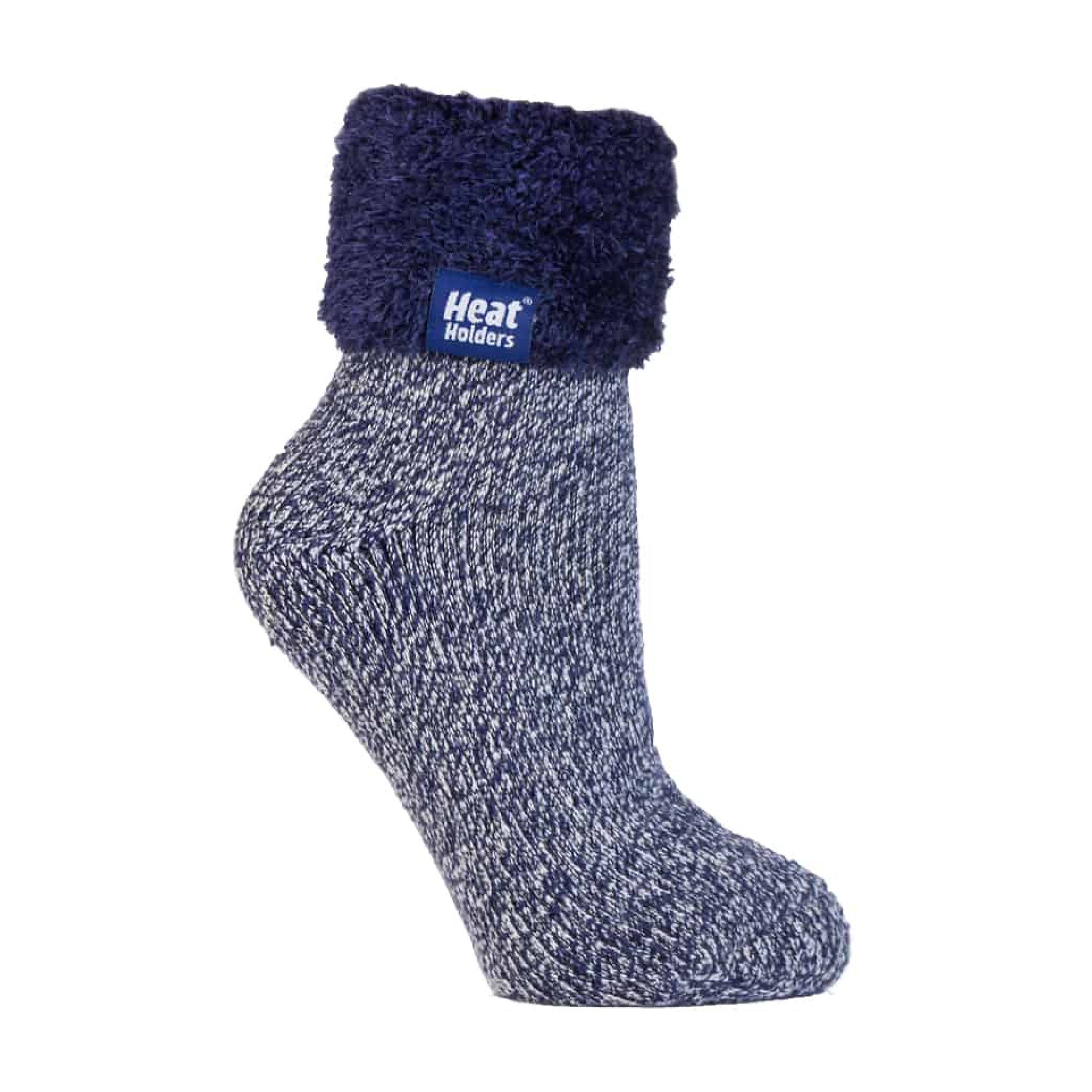 Sock Snob Womens Non Slip Thermal Low Cut Ankle Slipper Bed Socks with Grips