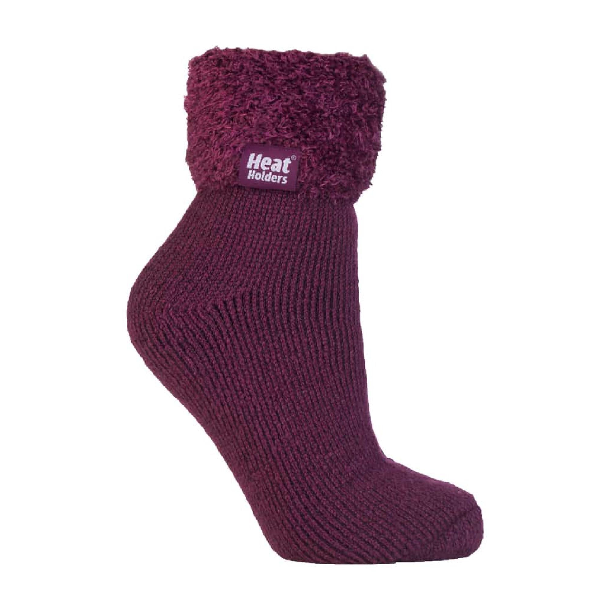 Sock Snob Womens Non Slip Thermal Low Cut Ankle Slipper Bed Socks with Grips