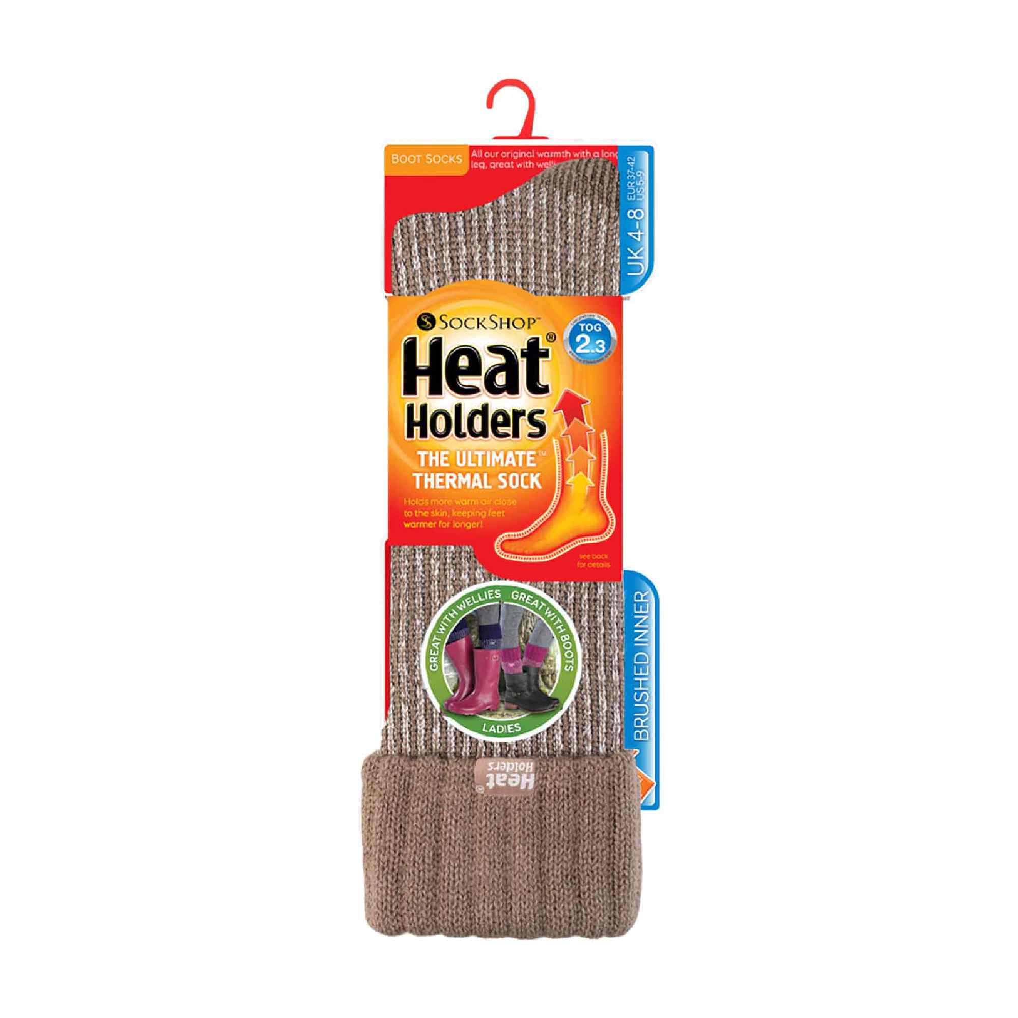 Heat Holders Womens Thick Winter Warm Knee High Ribbed Thermal Boot Socks