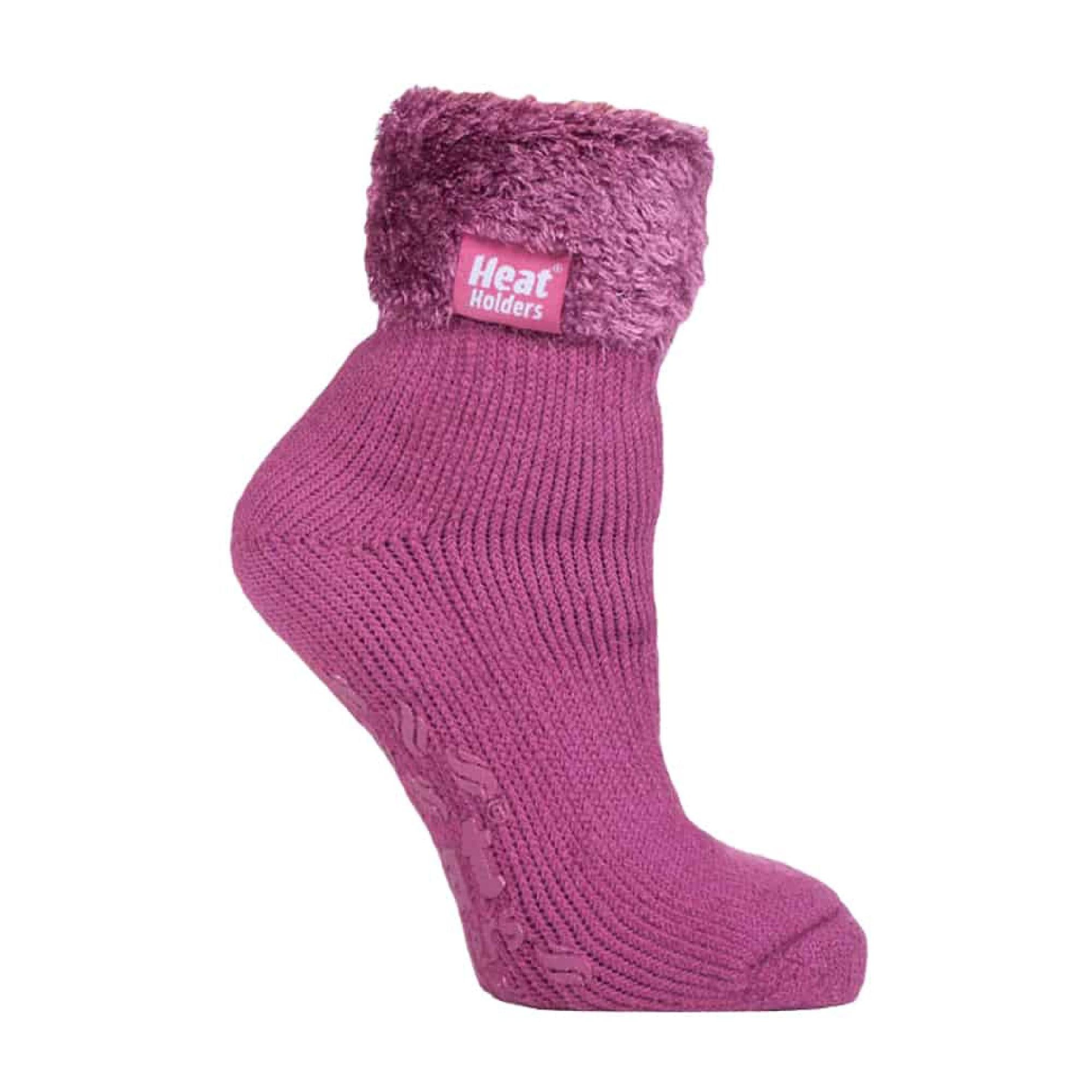 Sock Snob Womens Non Slip Thermal Low Cut Ankle Slipper Bed Socks with Grips
