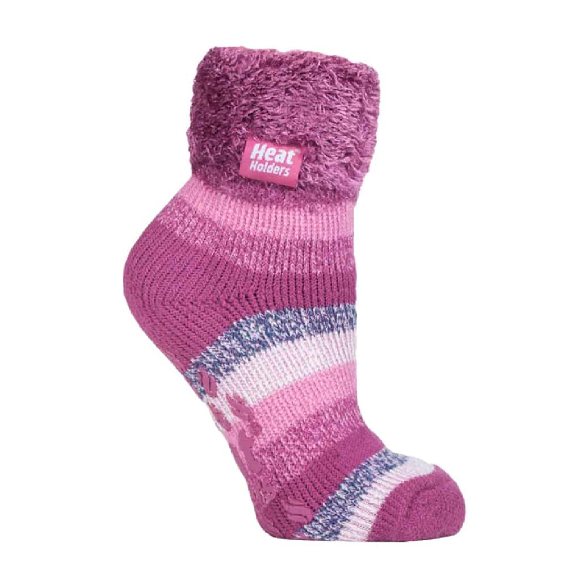 Sock Snob Womens Non Slip Thermal Low Cut Ankle Slipper Bed Socks with Grips