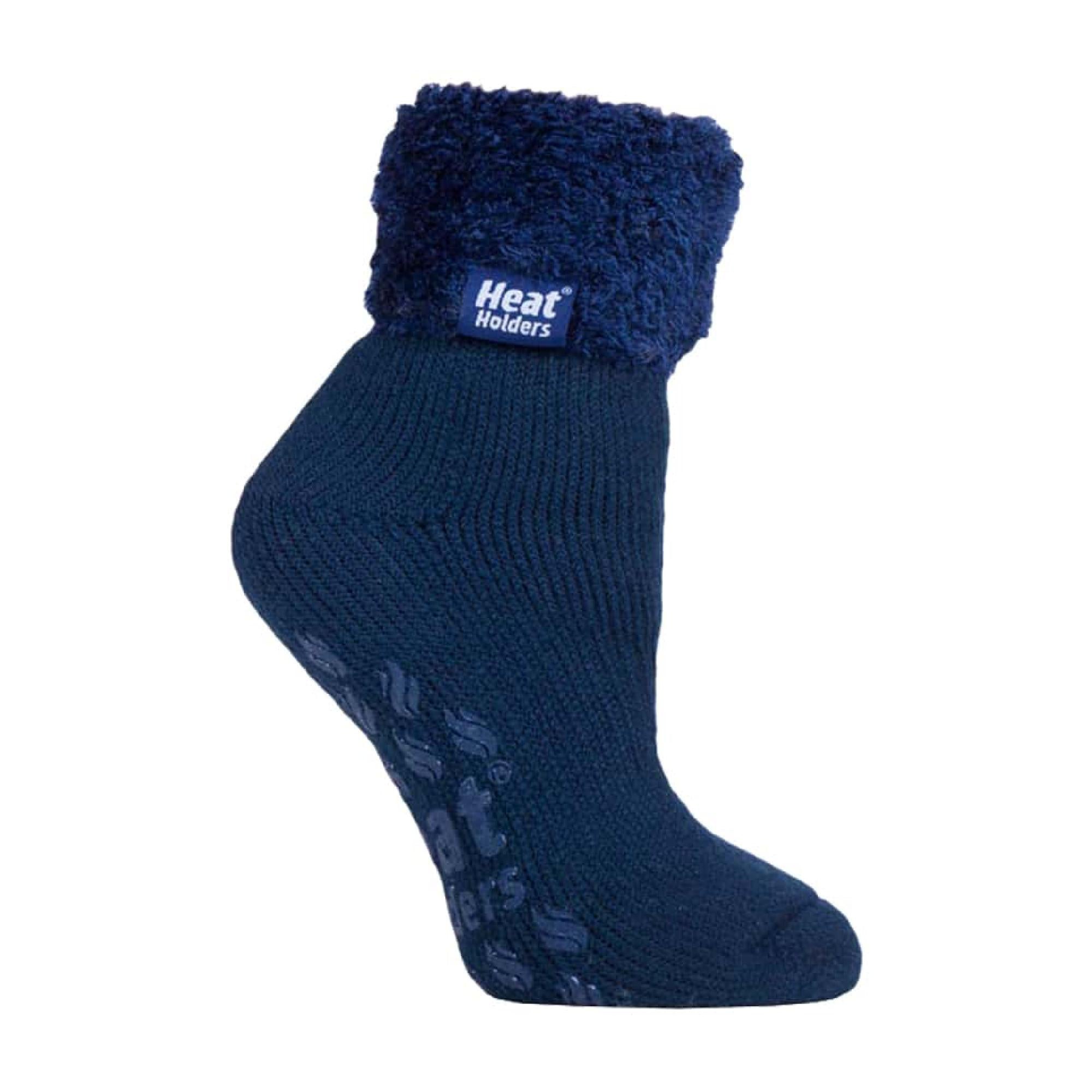 Sock Snob Womens Non Slip Thermal Low Cut Ankle Slipper Bed Socks with Grips