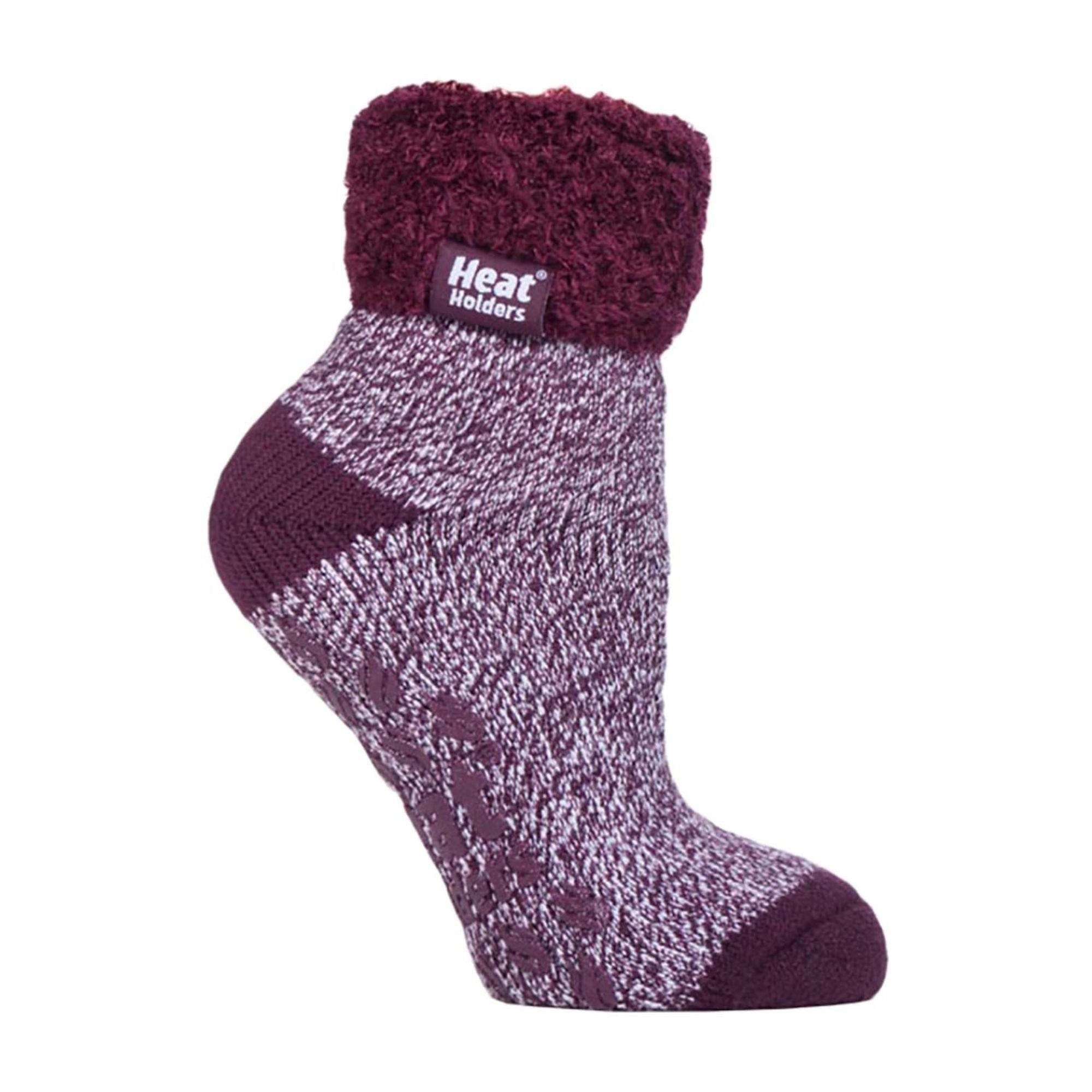 Sock Snob Womens Non Slip Thermal Low Cut Ankle Slipper Bed Socks with Grips
