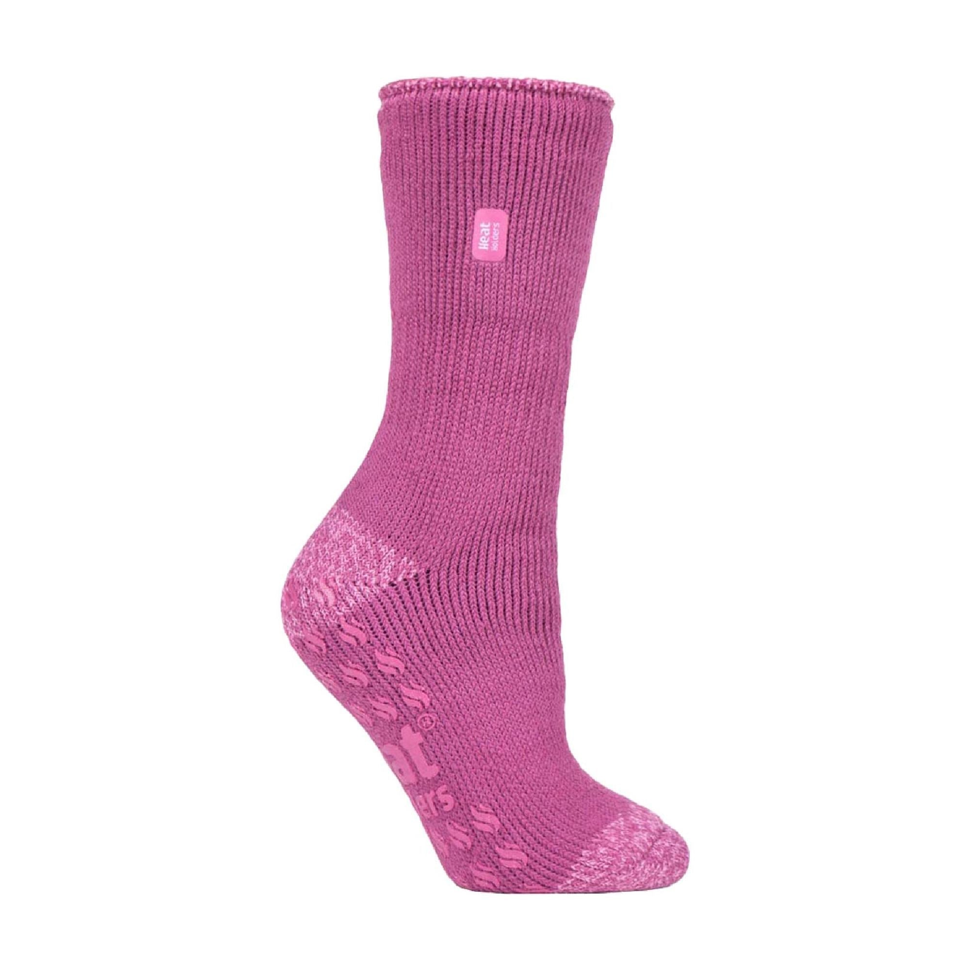 Heat Holders Womens Striped Non Slip Thermal Slipper Socks with Grips