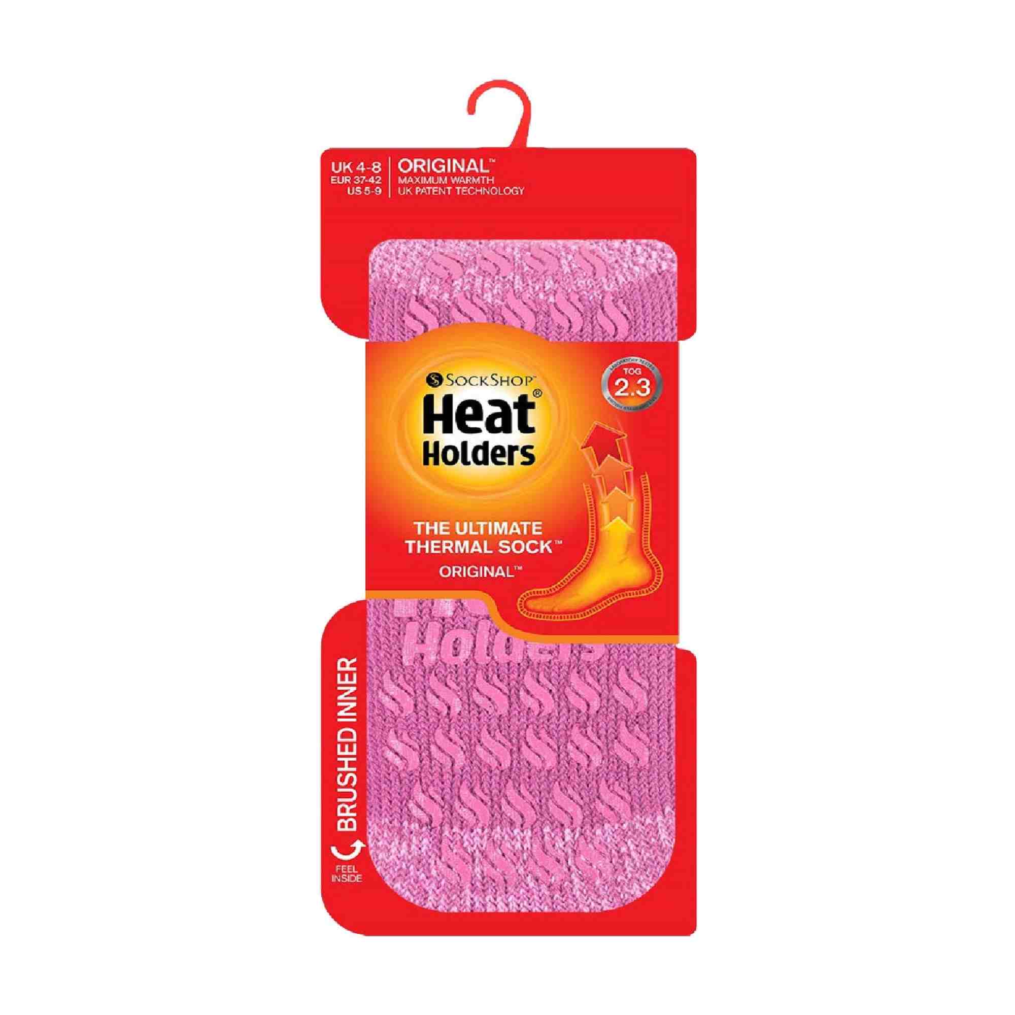 Heat Holders Womens Striped Non Slip Thermal Slipper Socks with Grips