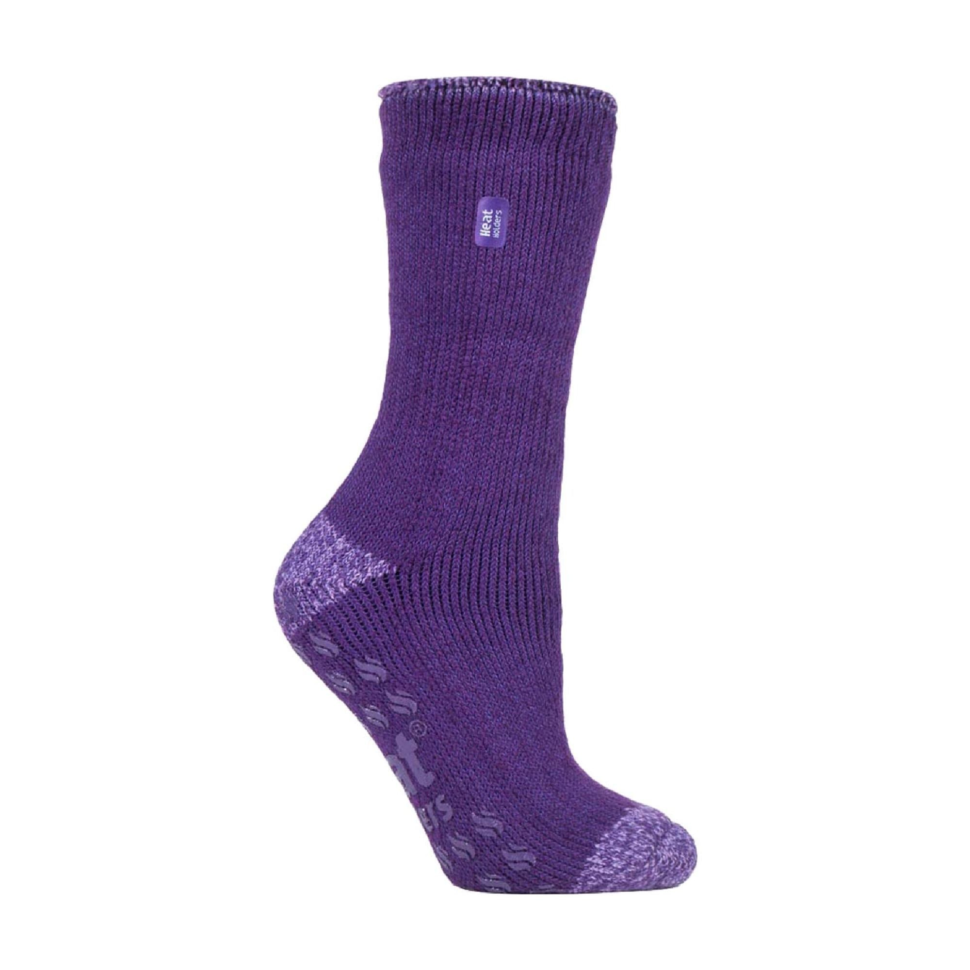 Heat Holders Womens Striped Non Slip Thermal Slipper Socks with Grips