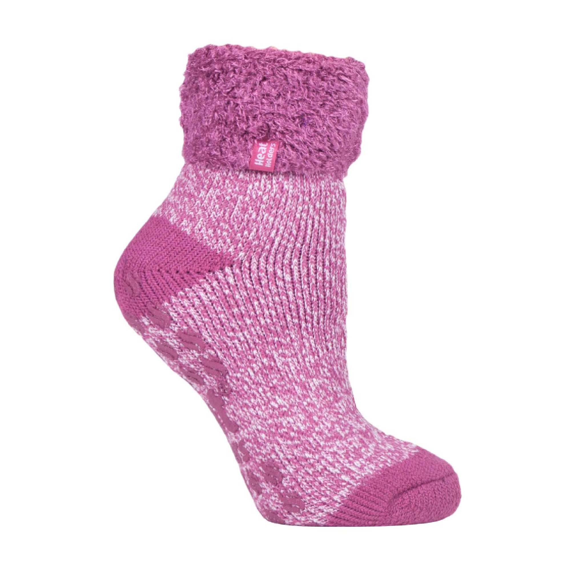 Sock Snob Womens Non Slip Thermal Low Cut Ankle Slipper Bed Socks with Grips