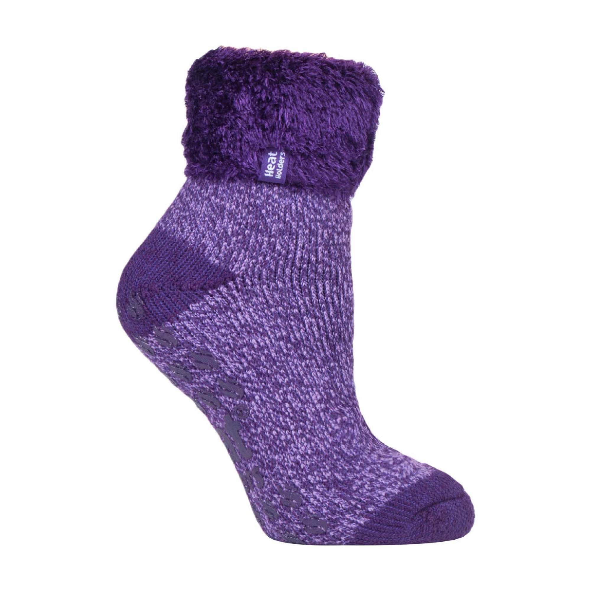 Sock Snob Womens Non Slip Thermal Low Cut Ankle Slipper Bed Socks with Grips