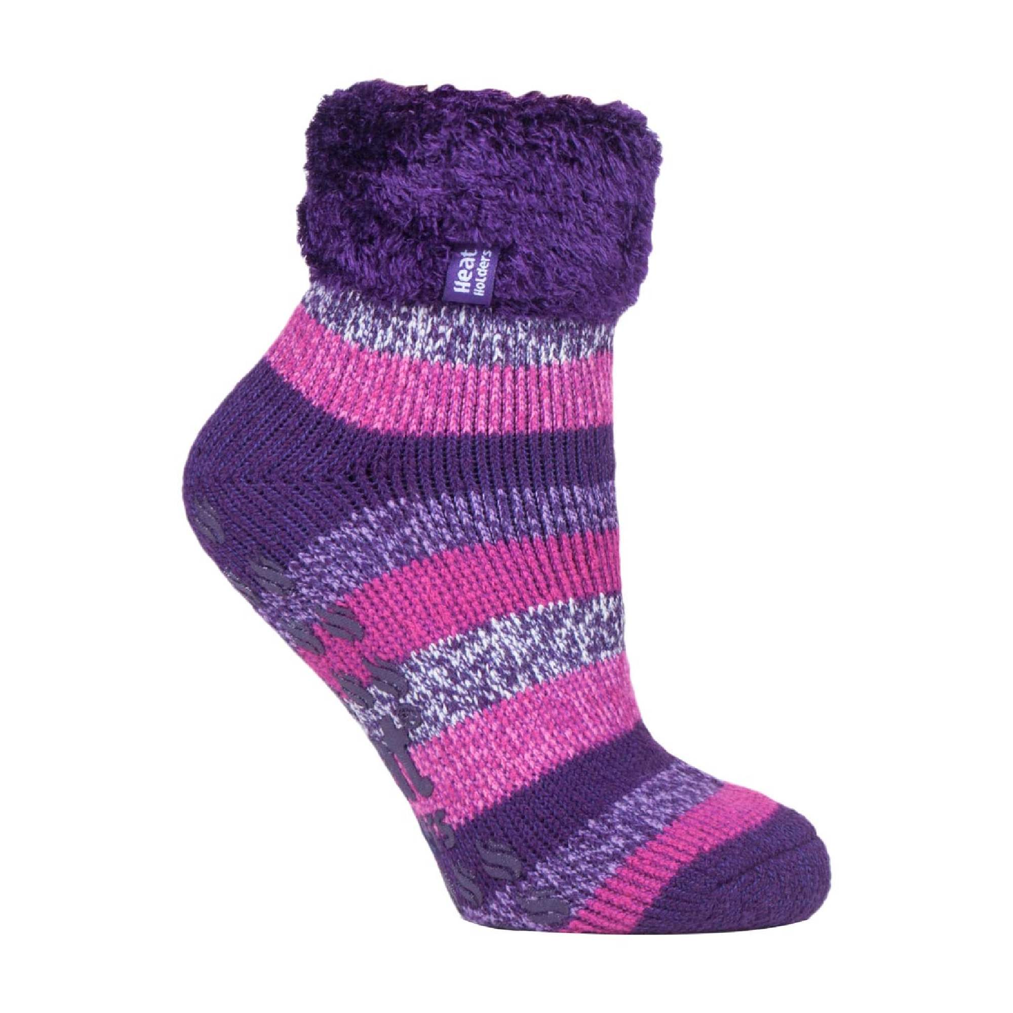 Sock Snob Womens Non Slip Thermal Low Cut Ankle Slipper Bed Socks with Grips
