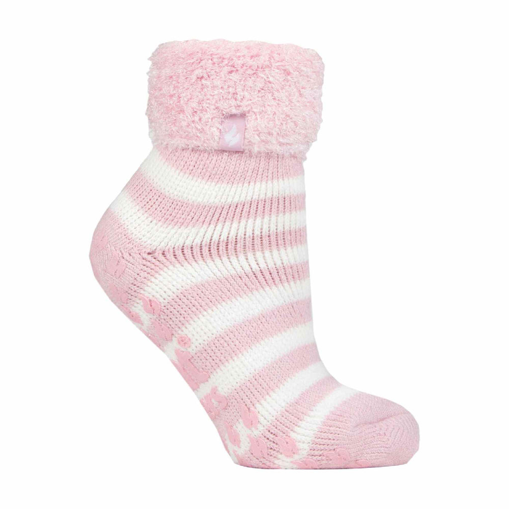 Sock Snob Womens Non Slip Thermal Low Cut Ankle Slipper Bed Socks with Grips