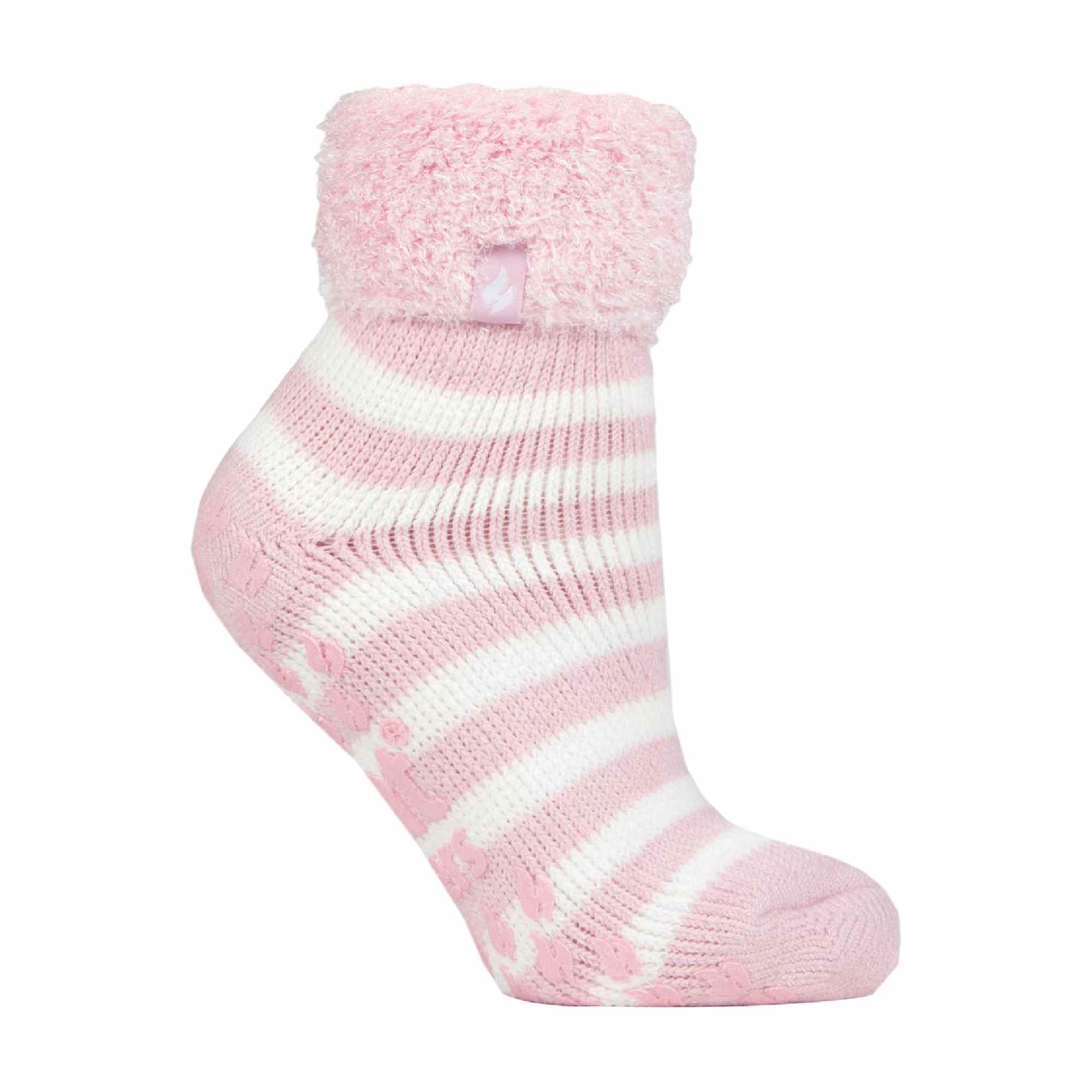 Sock Snob Womens Non Slip Thermal Low Cut Ankle Slipper Bed Socks with Grips