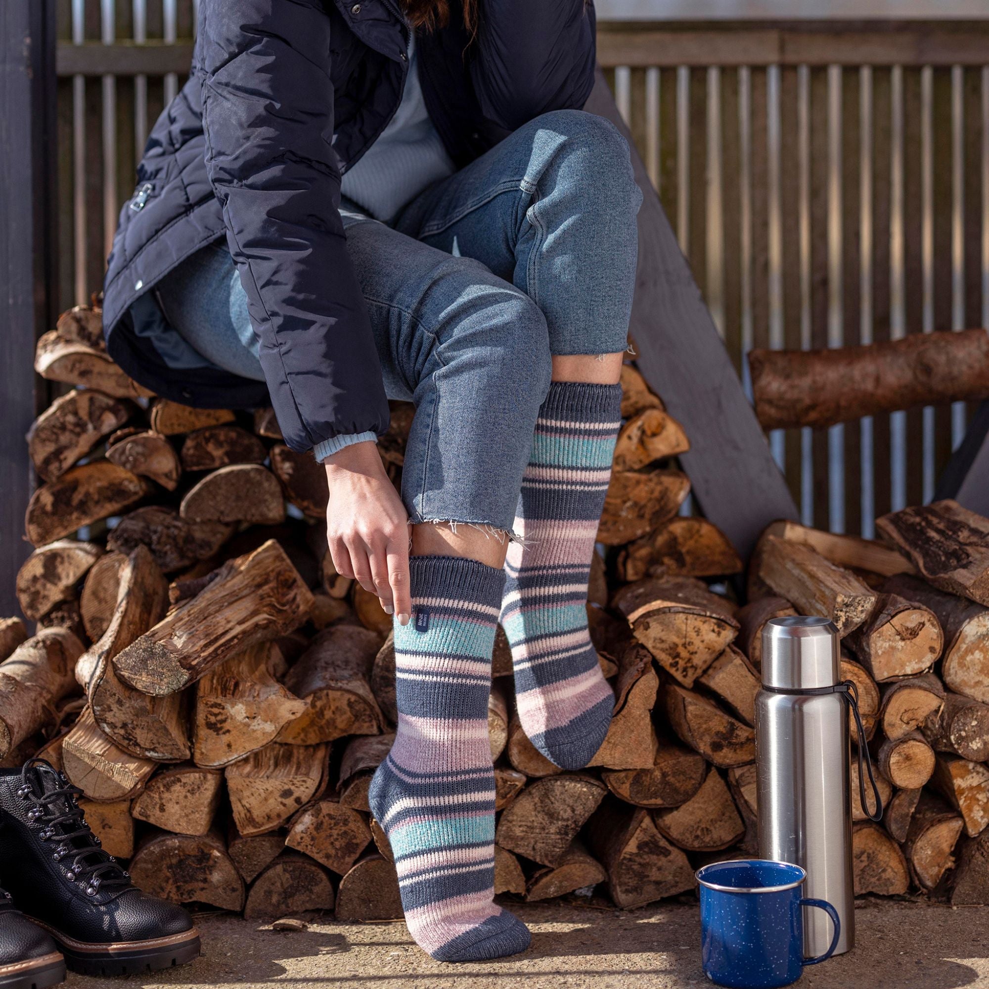 Sock Snob Womens Twist Patterned Thick Winter Warm Thermal Socks