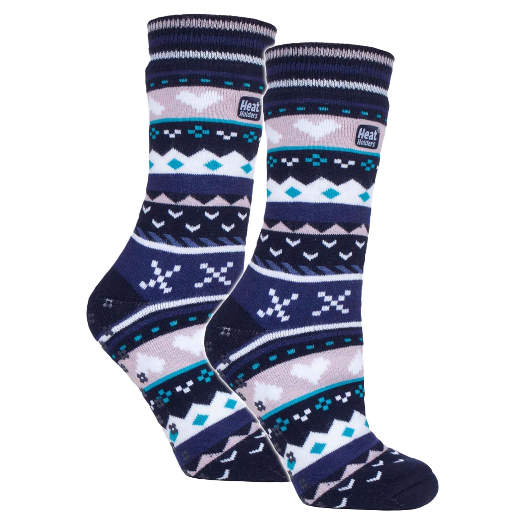 Heat Holders 2 Pairs Womens Soul Warming Socks with Grips