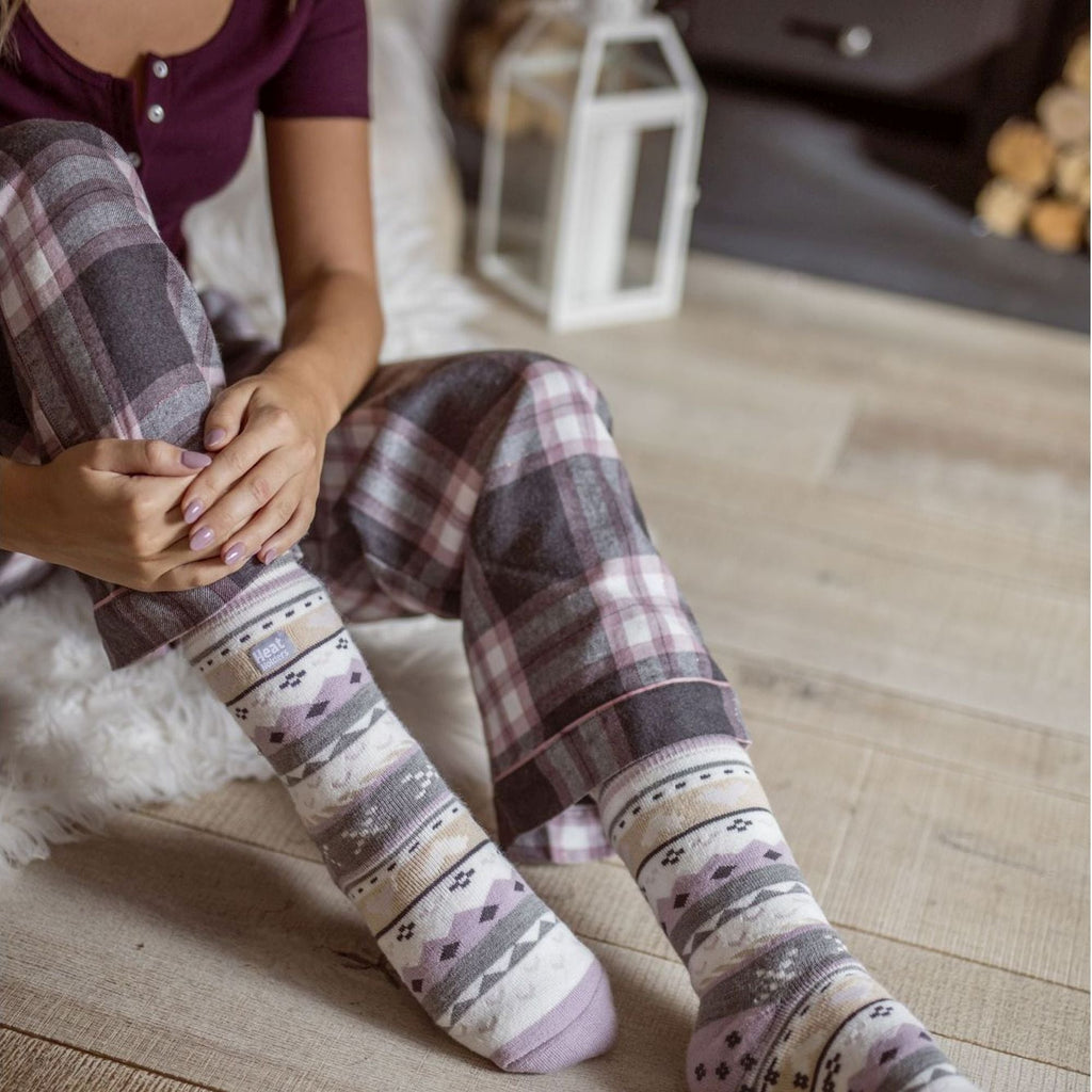Heat Holders 2 Pairs Womens Soul Warming Socks with Grips
