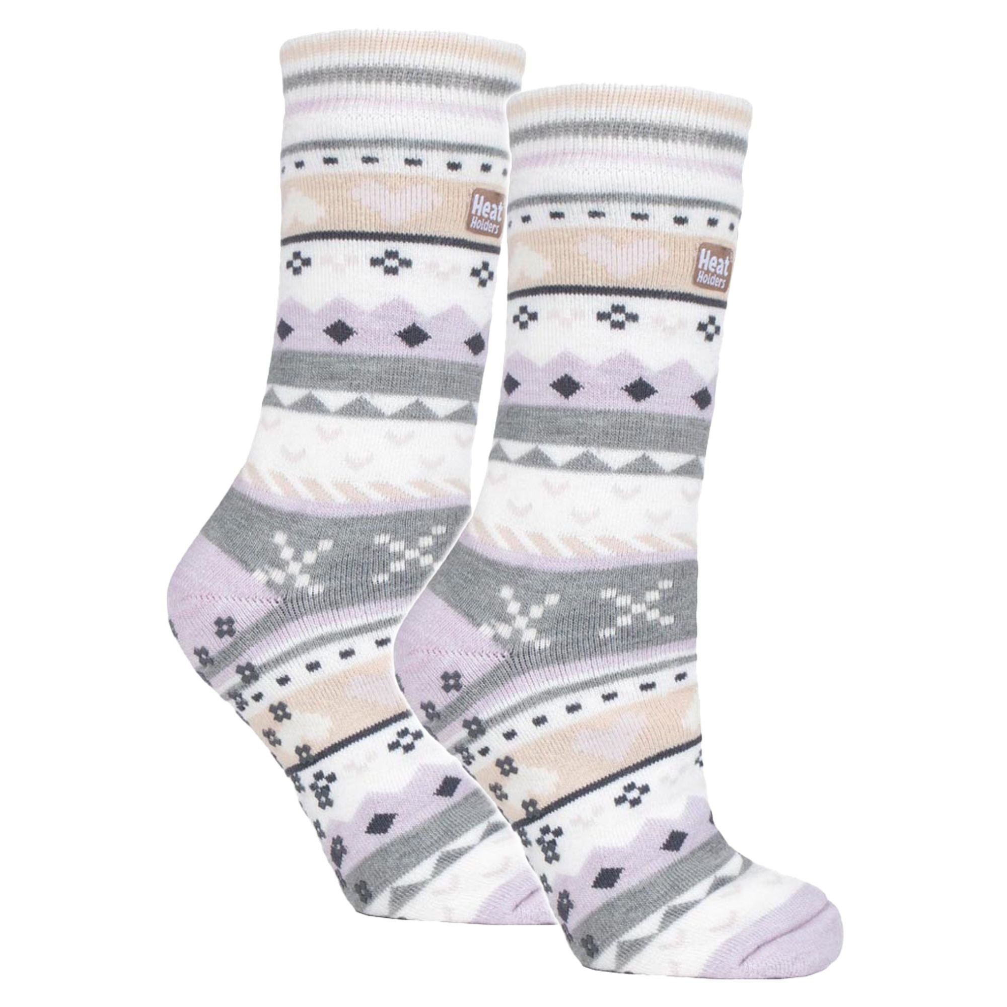 Heat Holders 2 Pairs Womens Soul Warming Socks with Grips