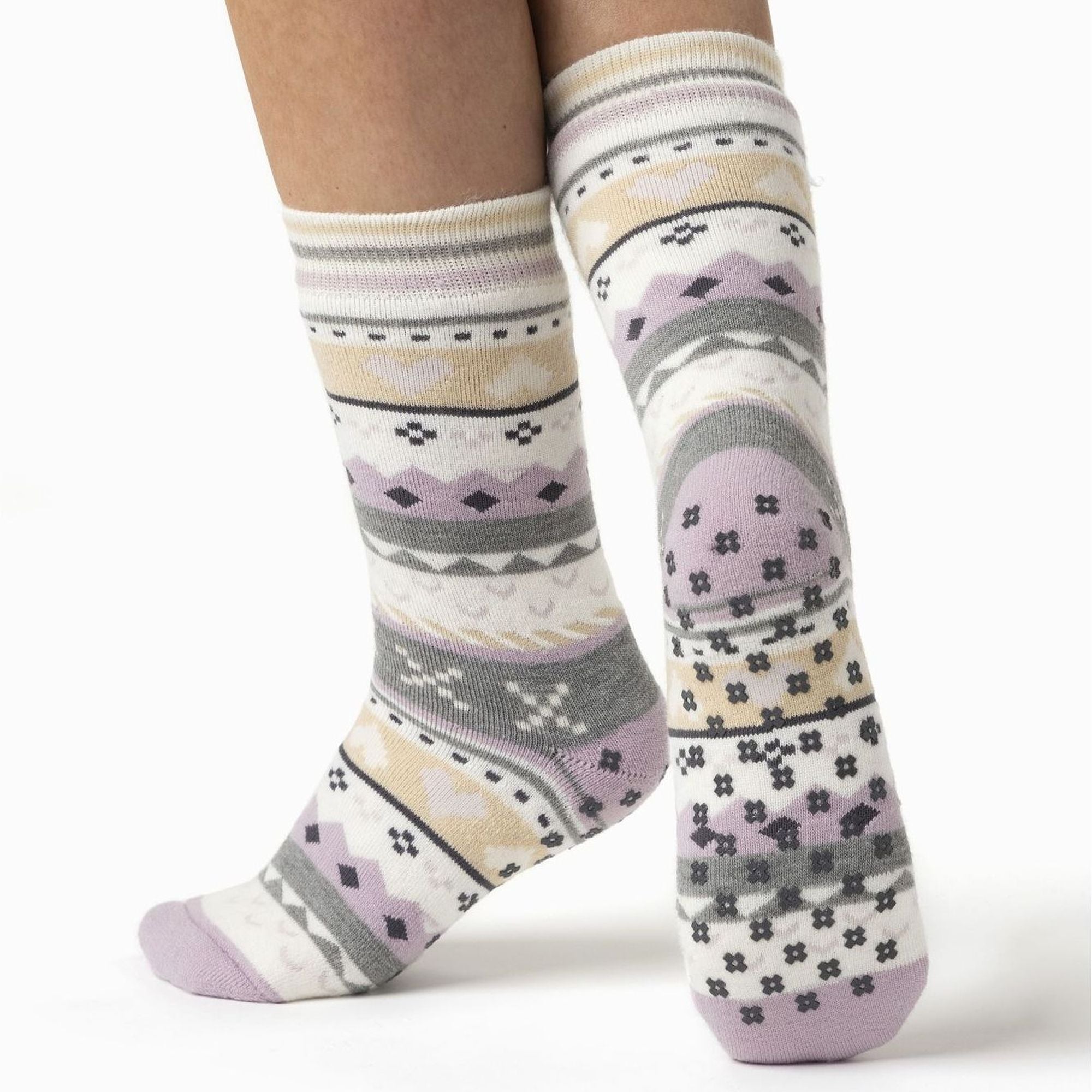 Heat Holders 2 Pairs Womens Soul Warming Socks with Grips