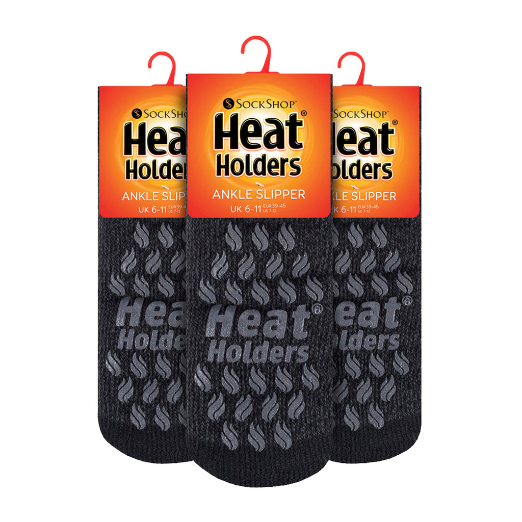 Sock Snob Mens 2.3 TOG Non Slip Low Cut Ankle Thermal Slipper Socks (Multipack Options)