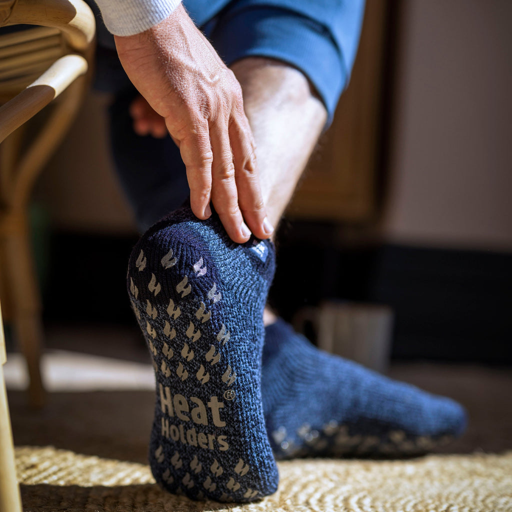 Sock Snob Mens 2.3 TOG Non Slip Low Cut Ankle Thermal Slipper Socks (Multipack Options)