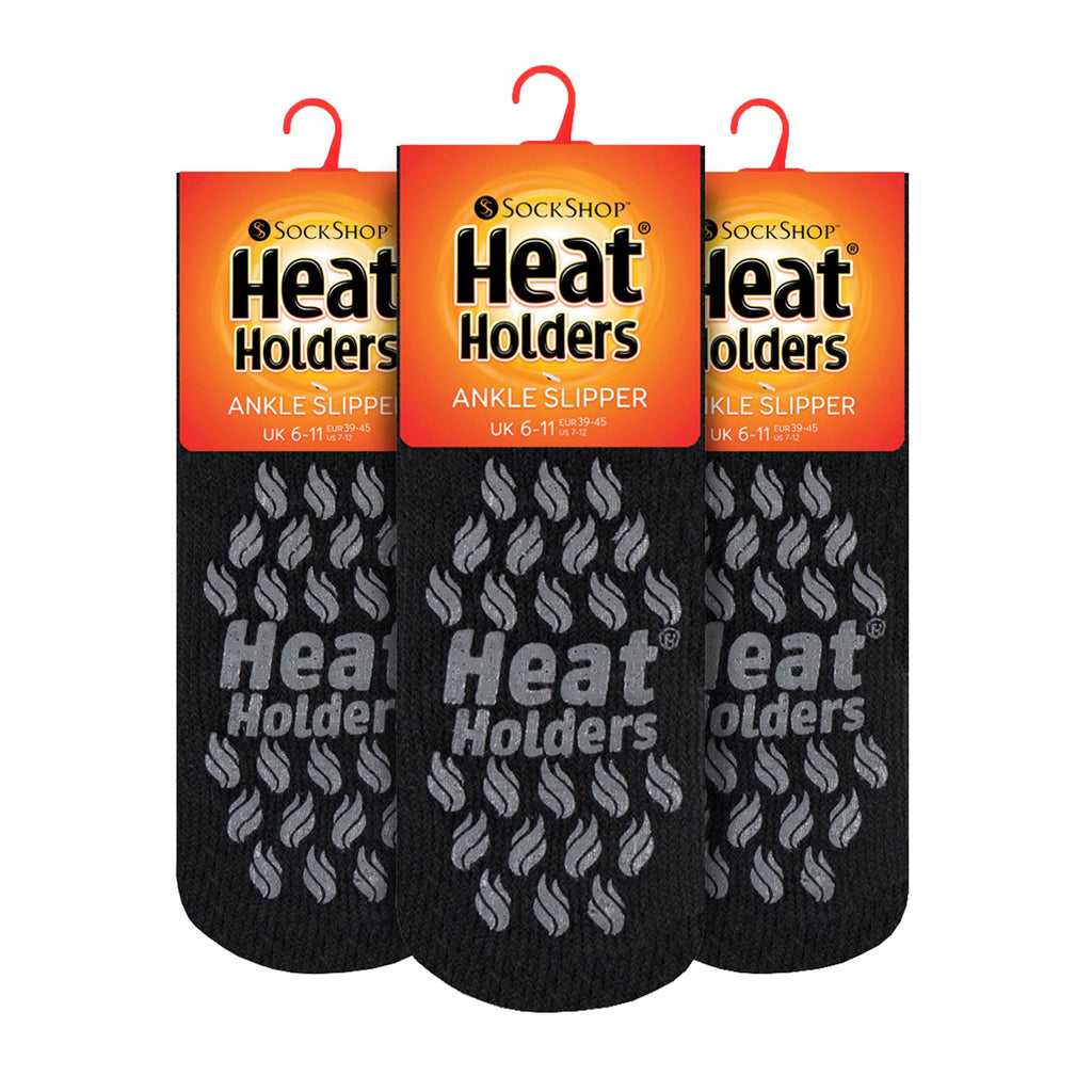 Sock Snob Mens 2.3 TOG Non Slip Low Cut Ankle Thermal Slipper Socks (Multipack Options)